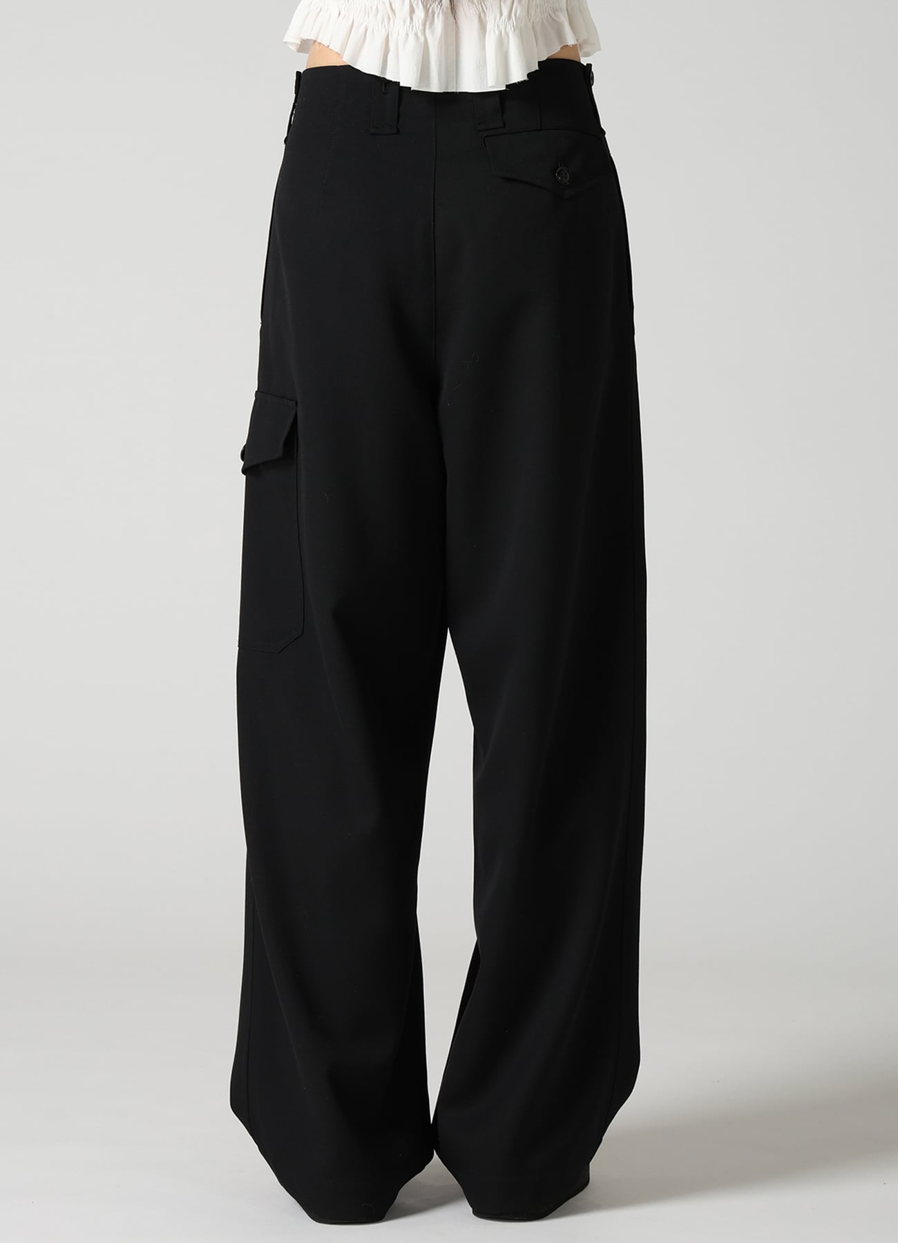 WOOL GABARDINE CARGO PANTS