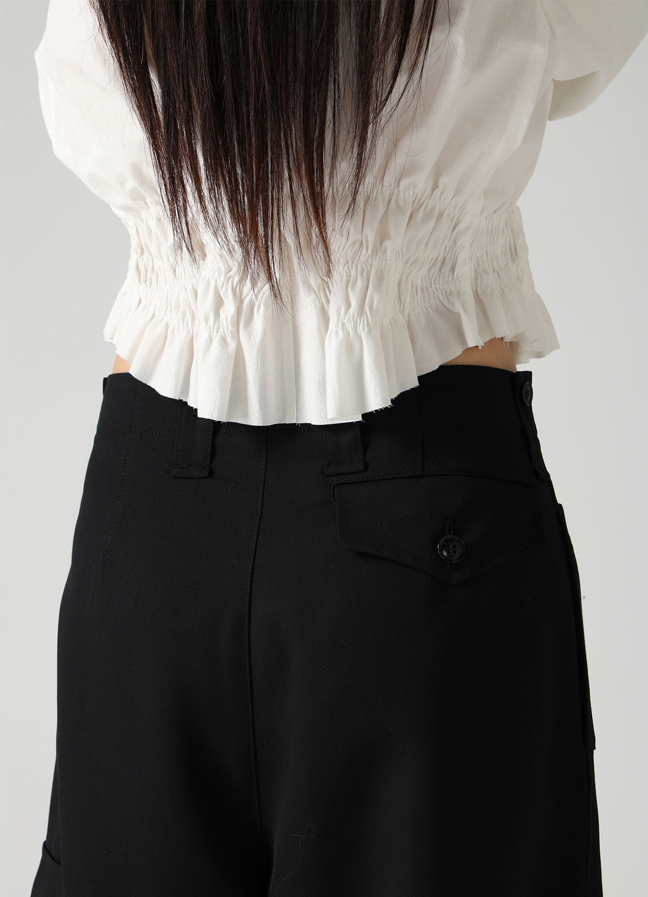 WOOL GABARDINE CARGO PANTS