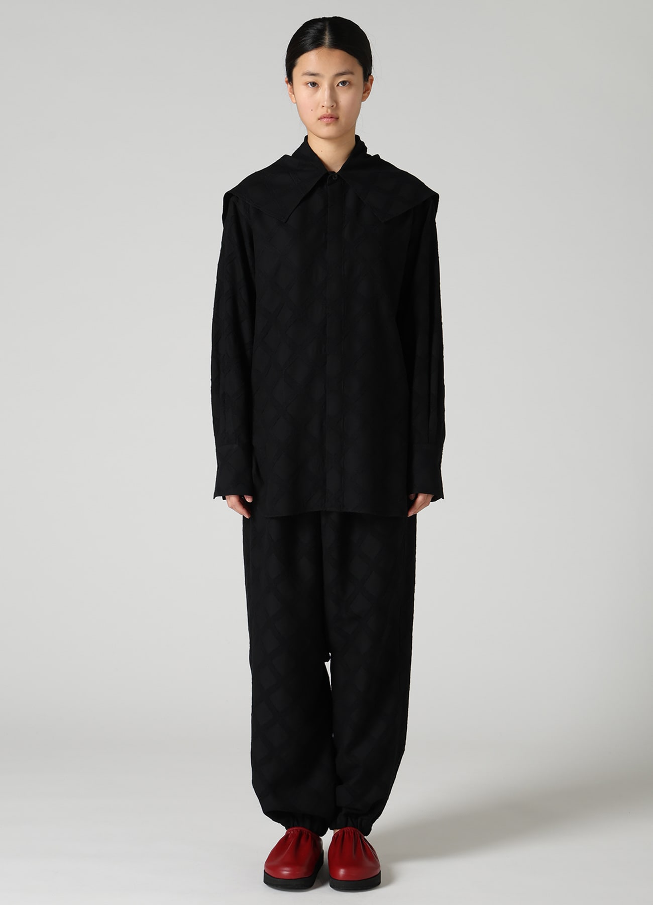 PLAID JACQUARD SAROUEL PANTS