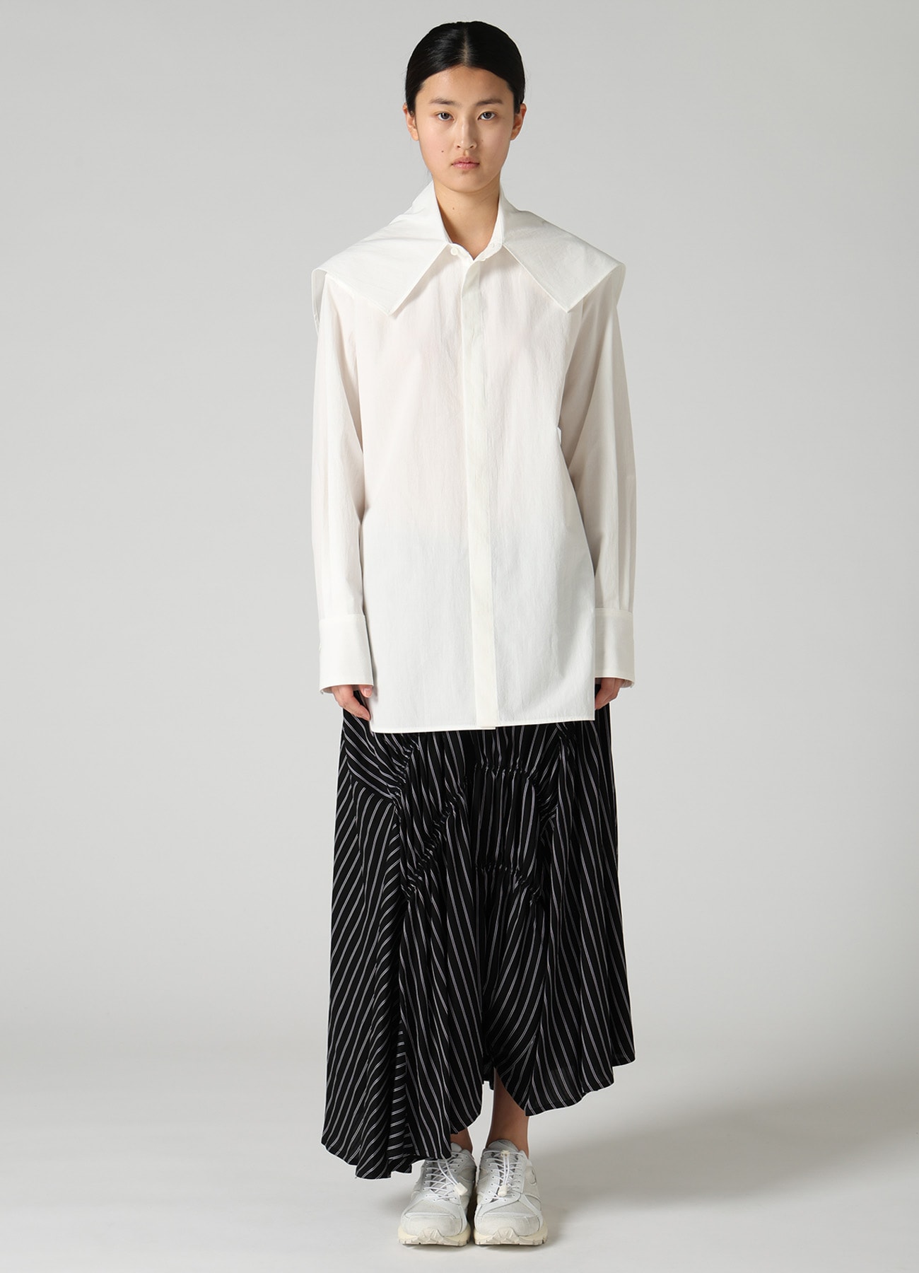 CUPRA STRIPE GATHERED PANTS