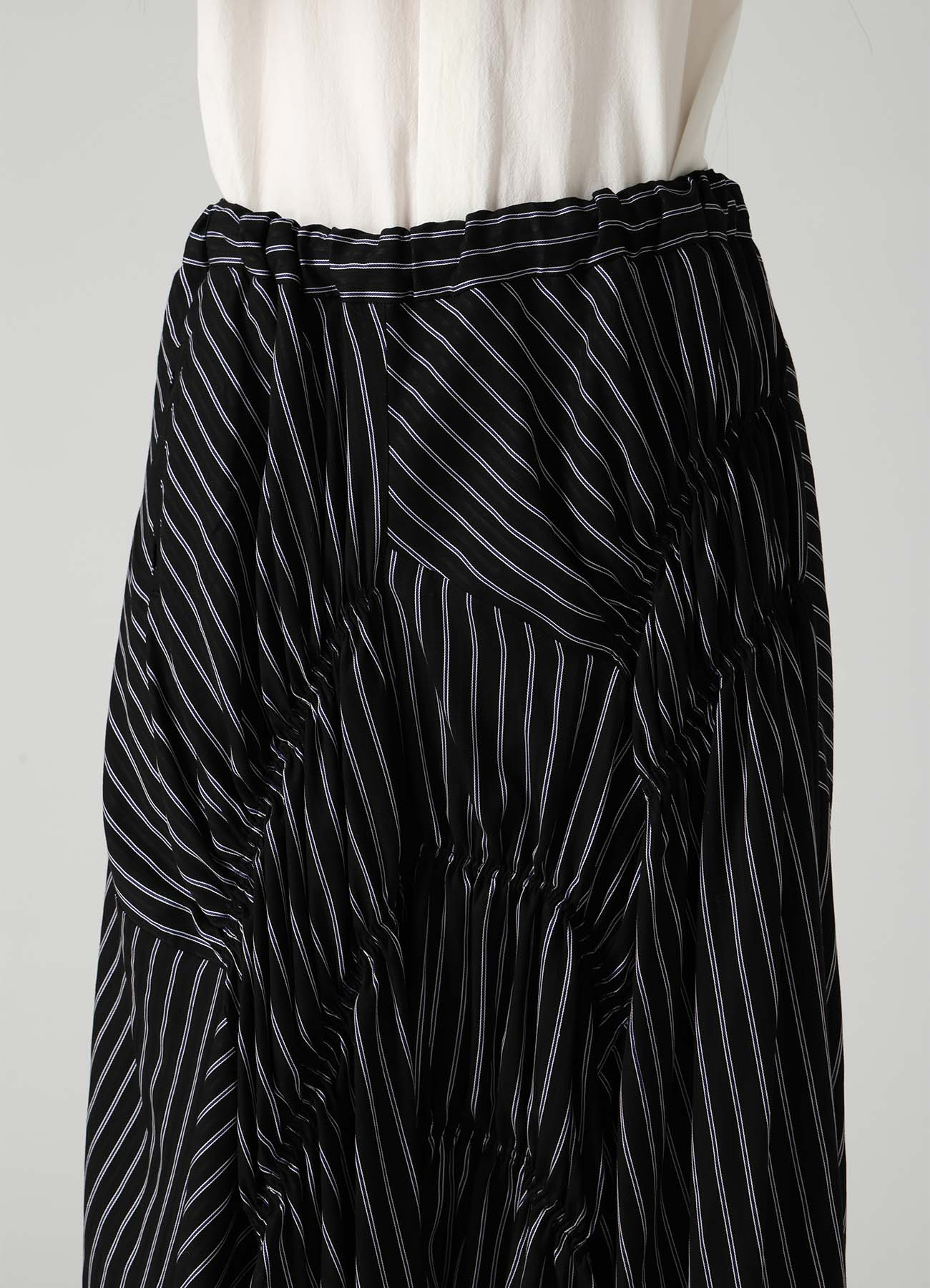 CUPRA STRIPE GATHERED PANTS
