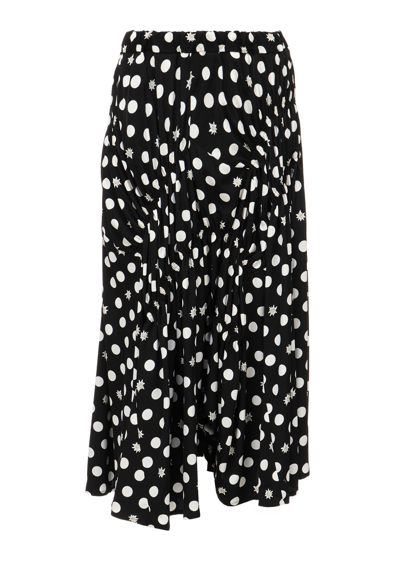 DOT FLOWER PRINT GATHERED PANTS