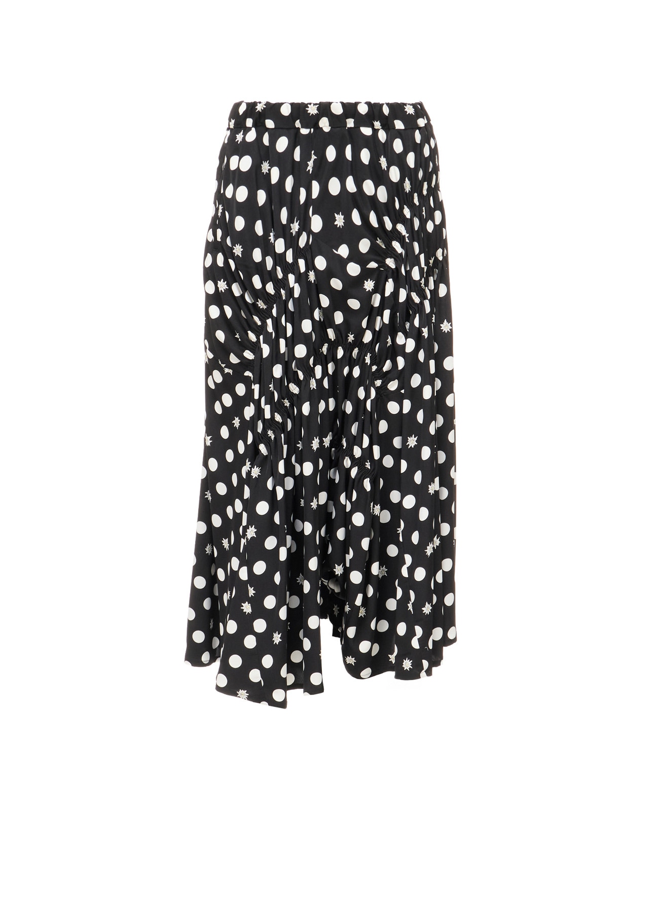 DOT FLOWER PRINT GATHERED PANTS
