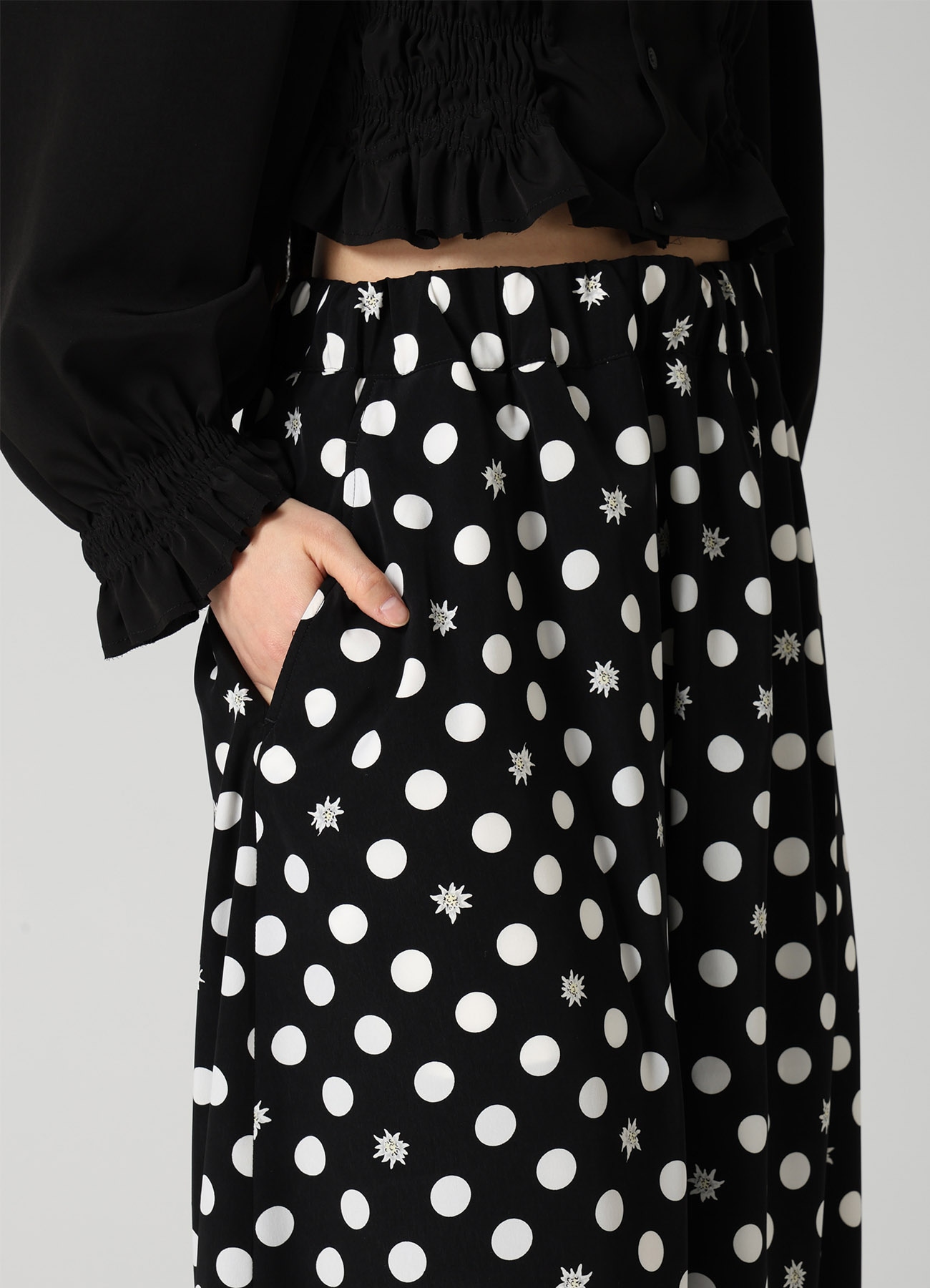 DOT FLOWER PRINT BALLOON PANTS