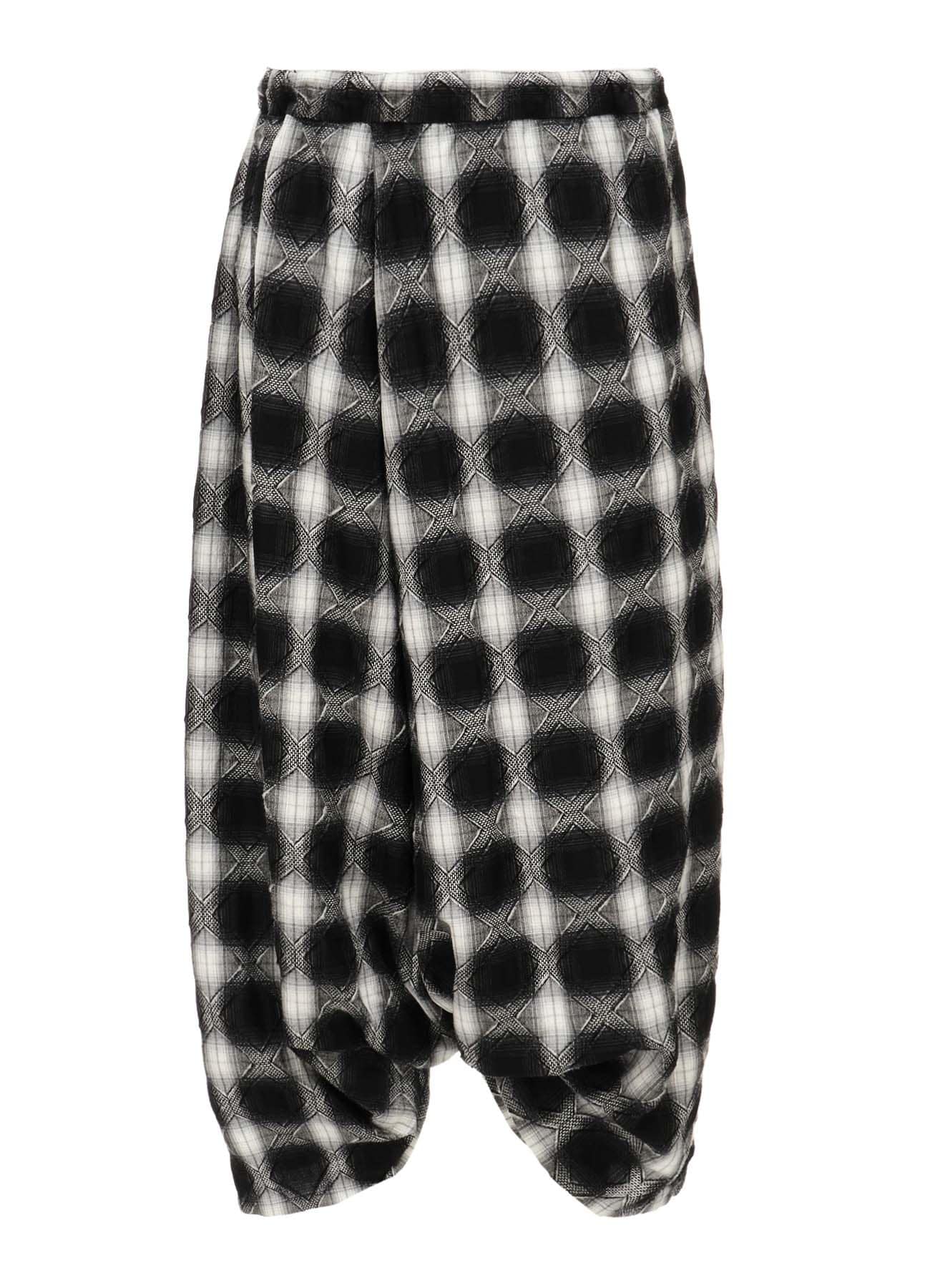 PLAID JACQUARD TUCK PANTS