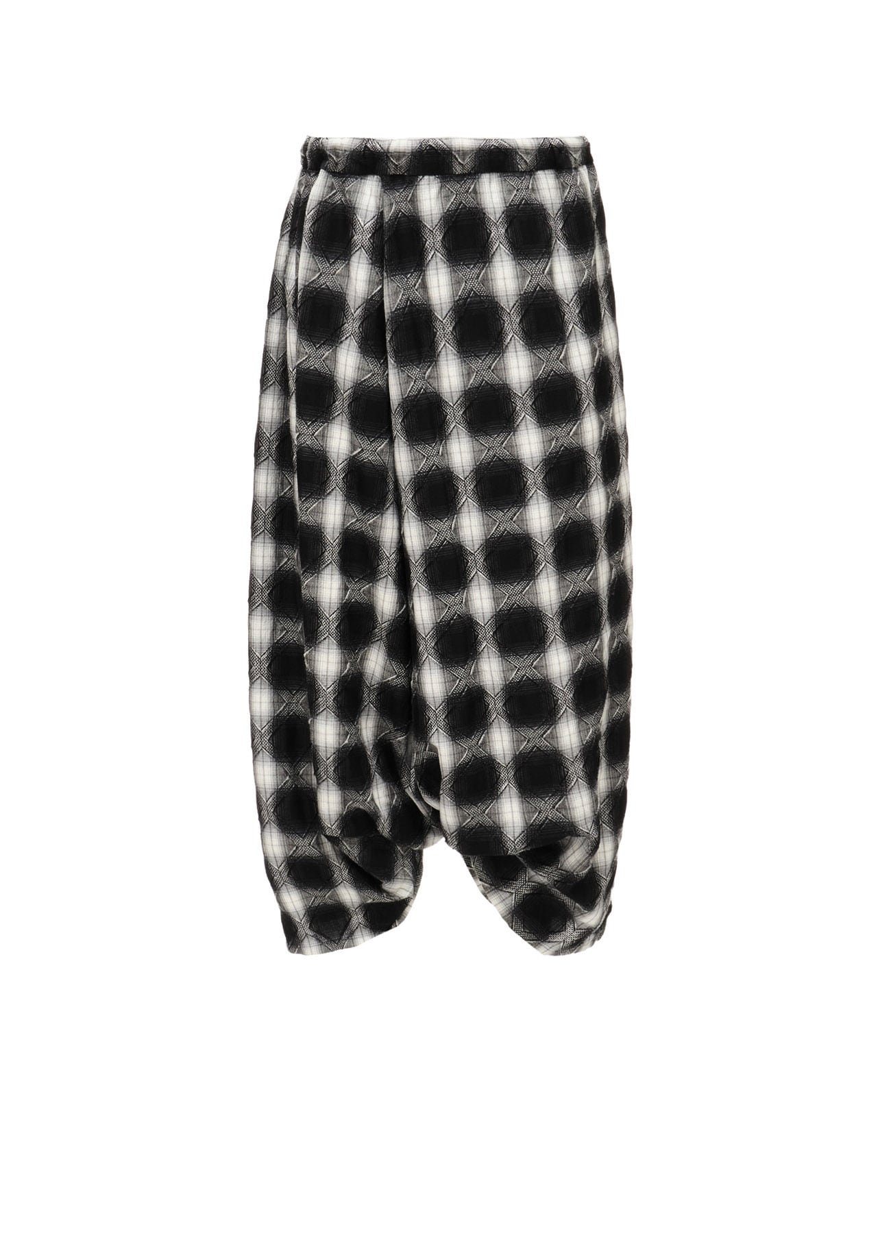 PLAID JACQUARD TUCK PANTS