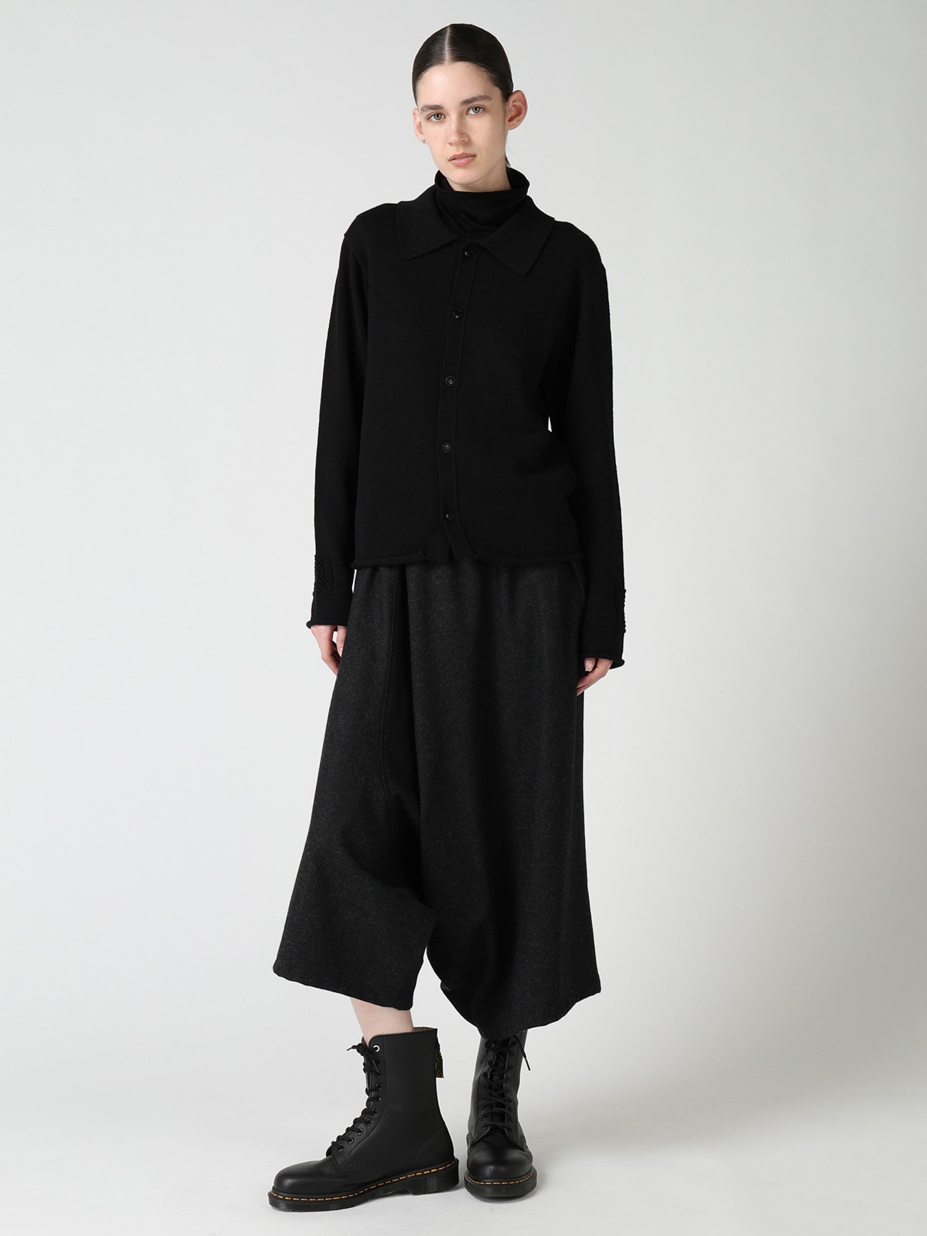 Y'S STITCH WOOL BLEND SAROUEL PANTS