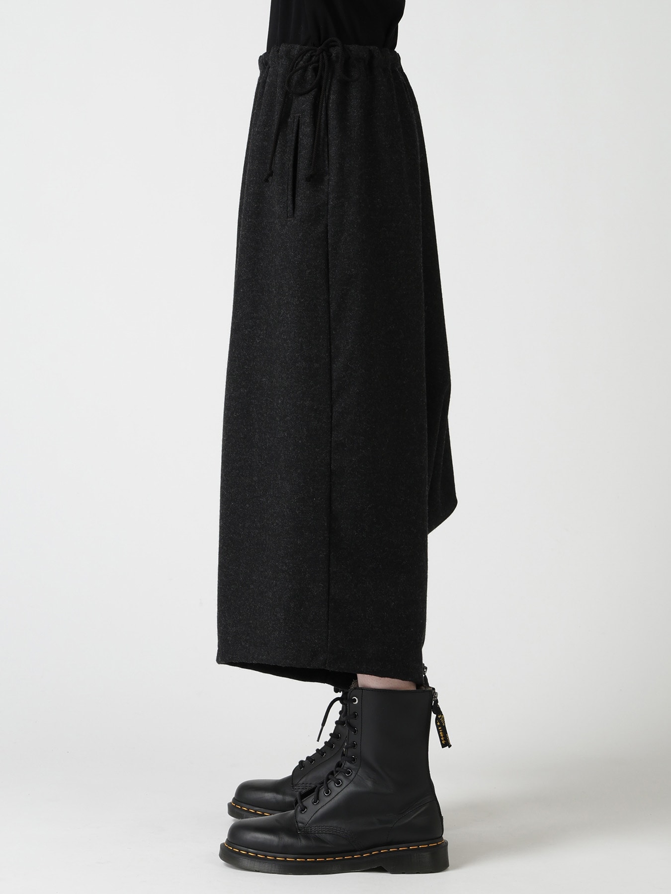 Y'S STITCH WOOL BLEND SAROUEL PANTS