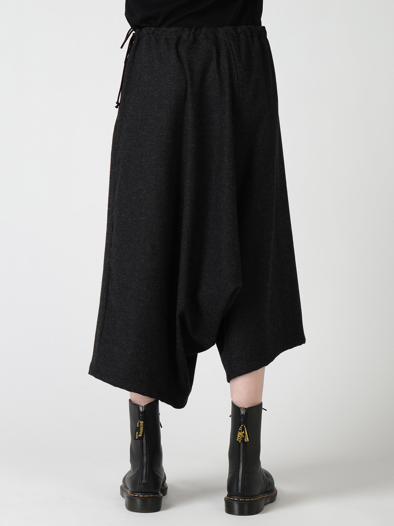Y'S STITCH WOOL BLEND SAROUEL PANTS