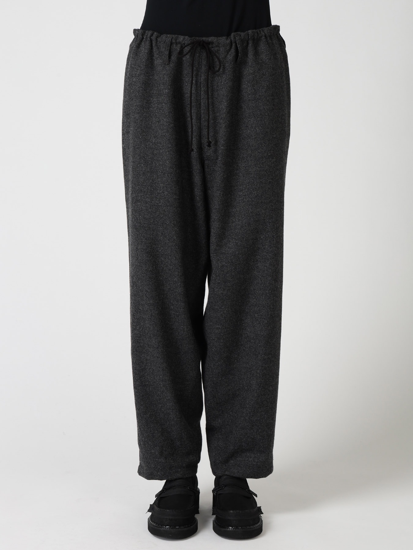 Y'S STITCH WOOL BLEND STRING PANTS