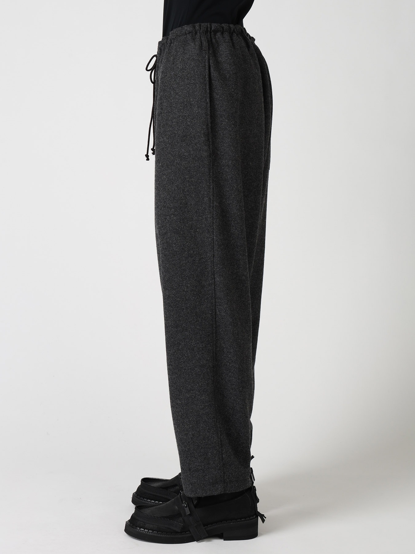 Y'S STITCH WOOL BLEND STRING PANTS