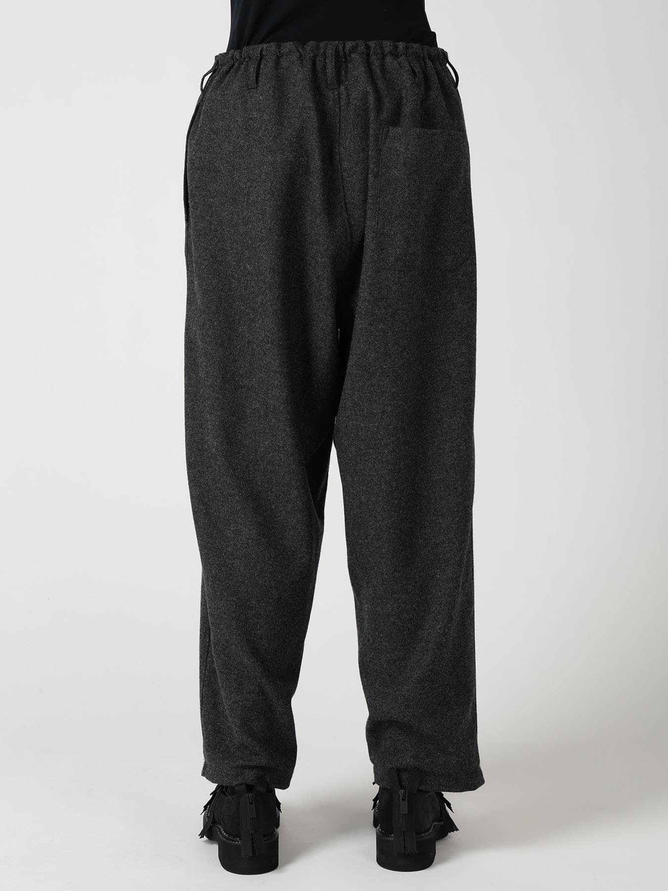 Y'S STITCH WOOL BLEND STRING PANTS