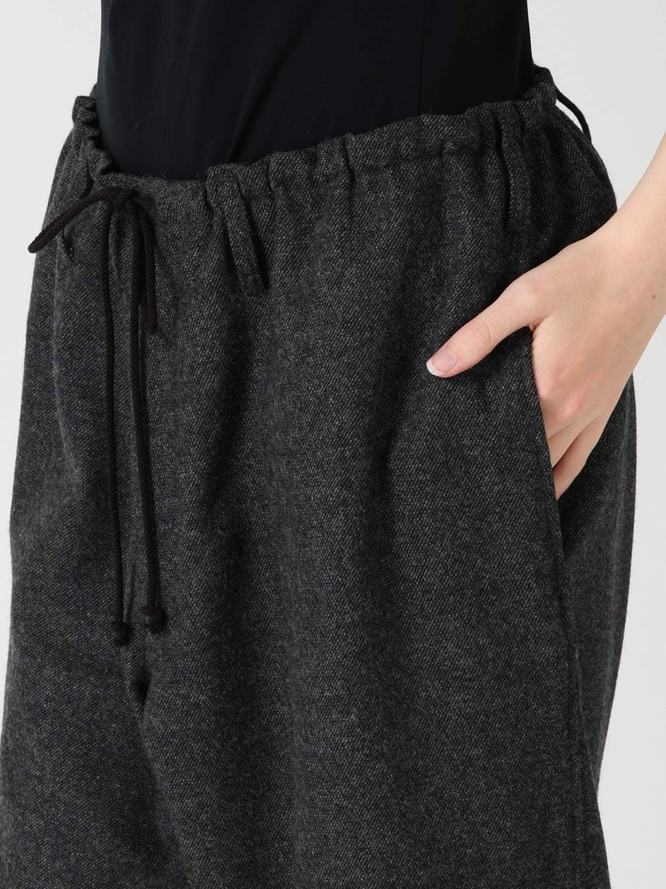 Y'S STITCH WOOL BLEND STRING PANTS
