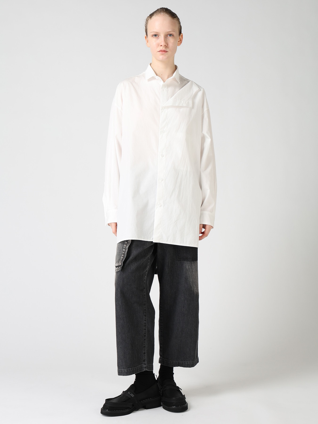 SPOTTED DENIM OUT-POCKET PANTS