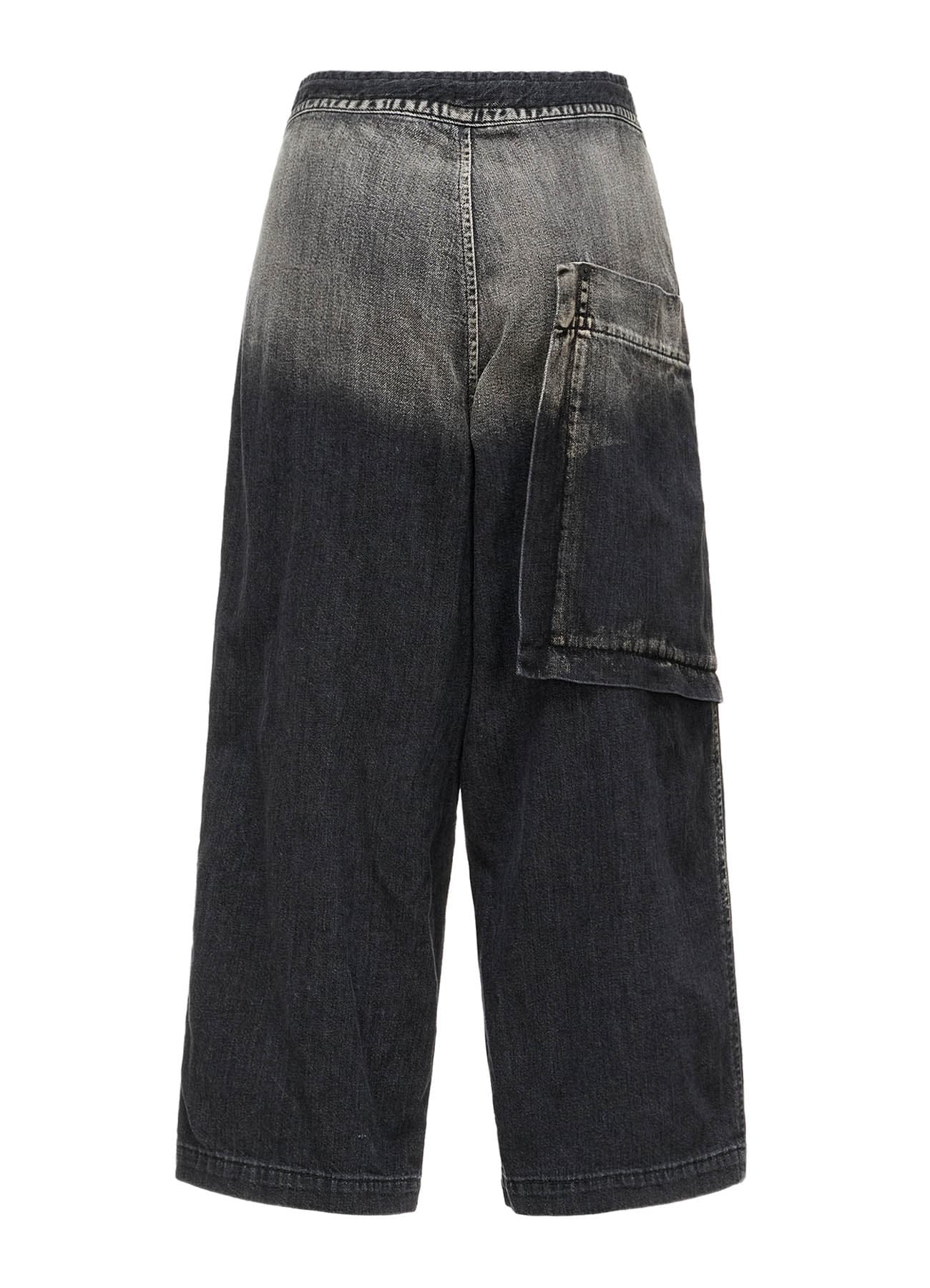 SPOTTED DENIM OUT-POCKET PANTS