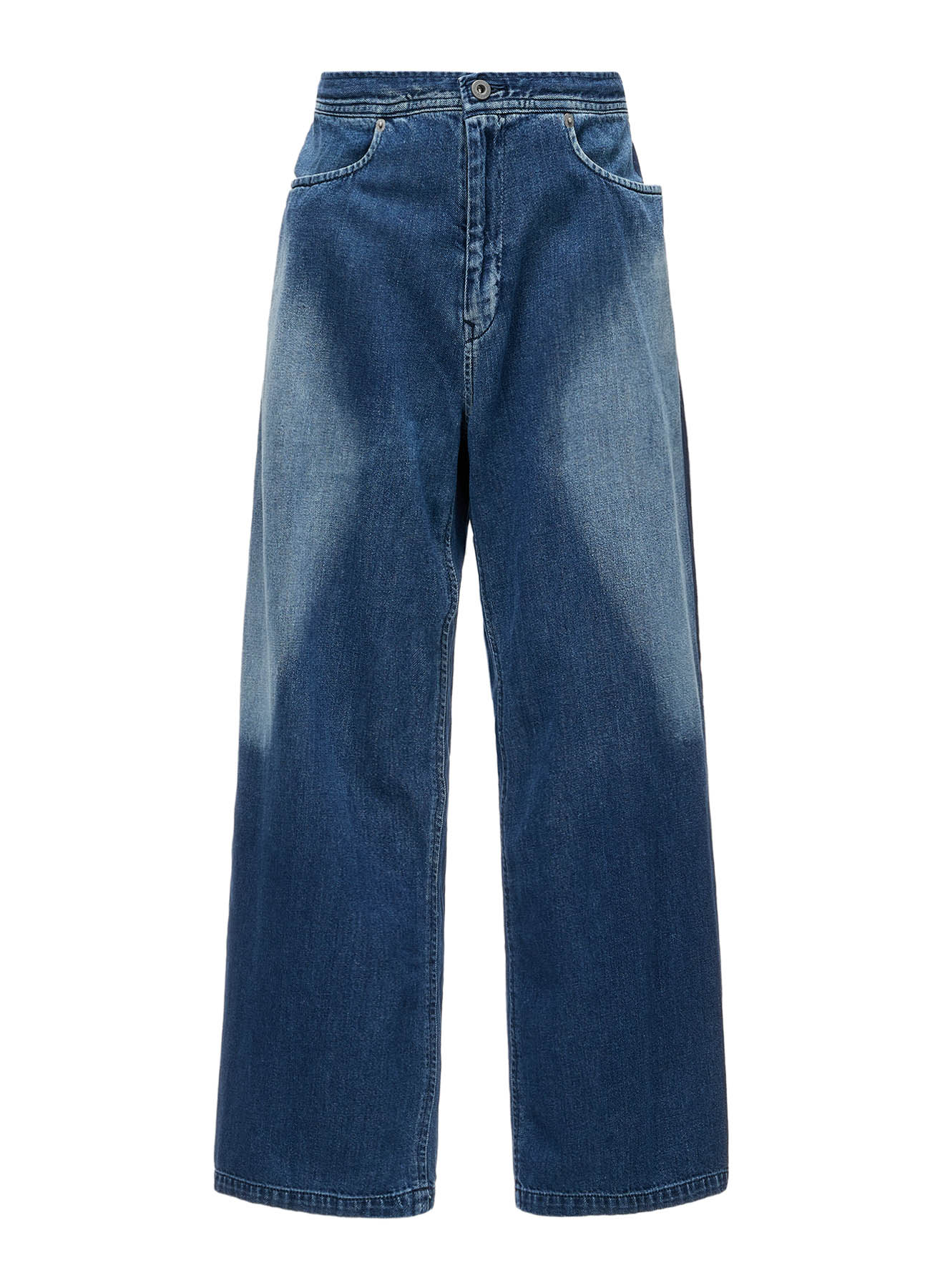SPOTTED DENIM STRAIGHT PANTS