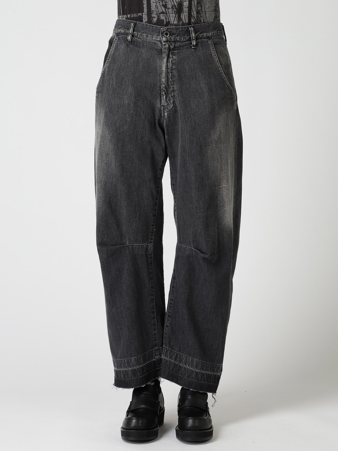 SPOTTED DENIM WIDE PANTS
