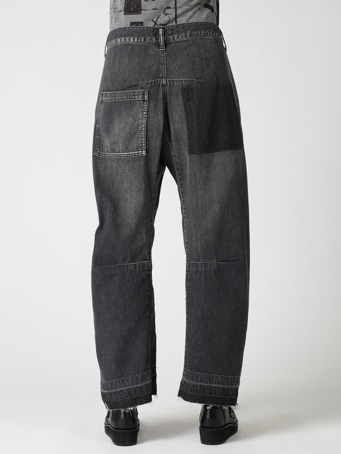 SPOTTED DENIM WIDE PANTS