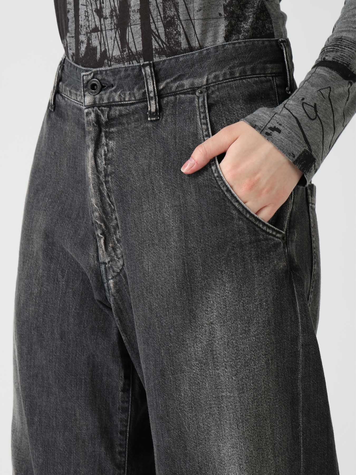 SPOTTED DENIM WIDE PANTS