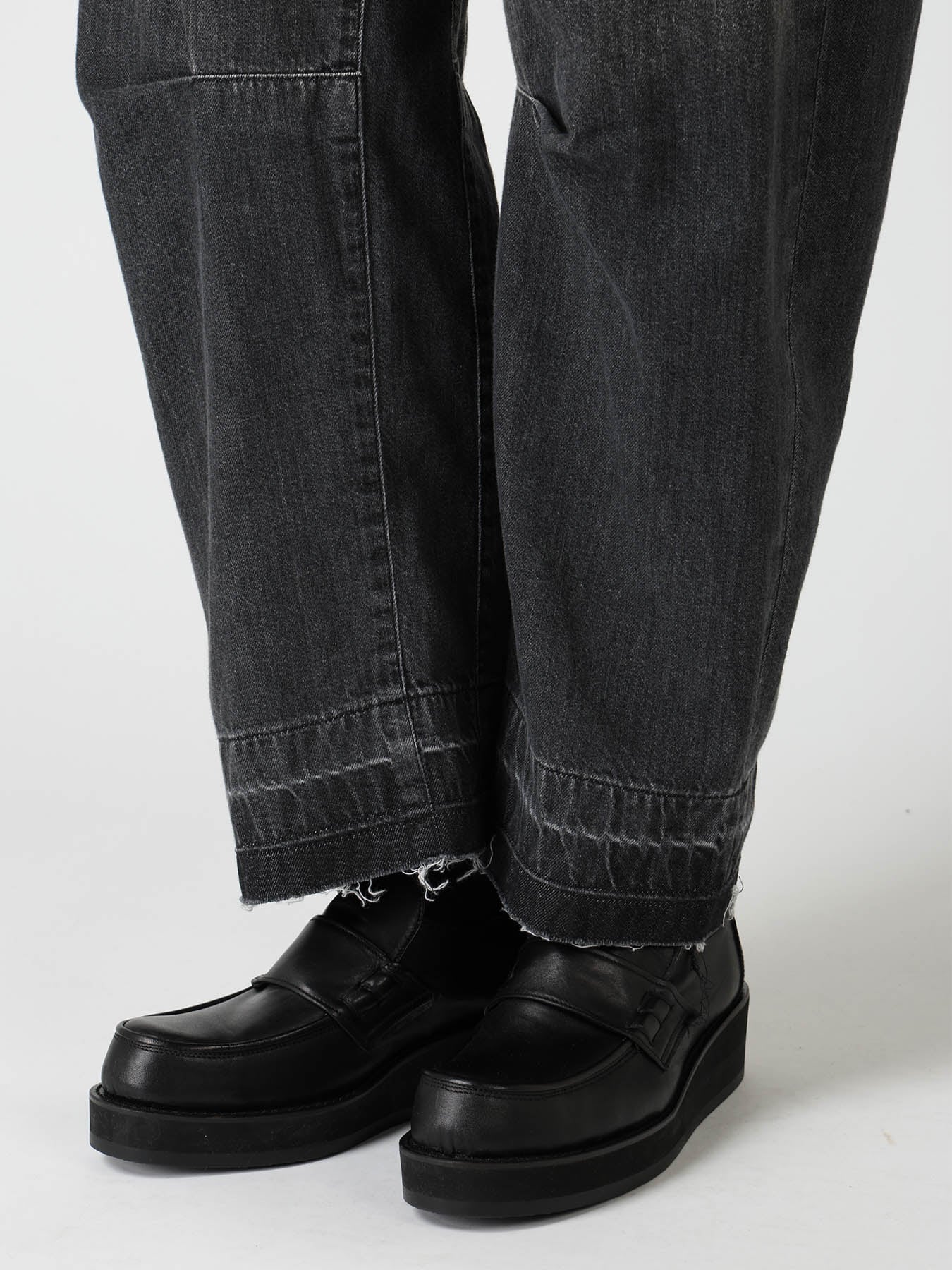 SPOTTED DENIM WIDE PANTS