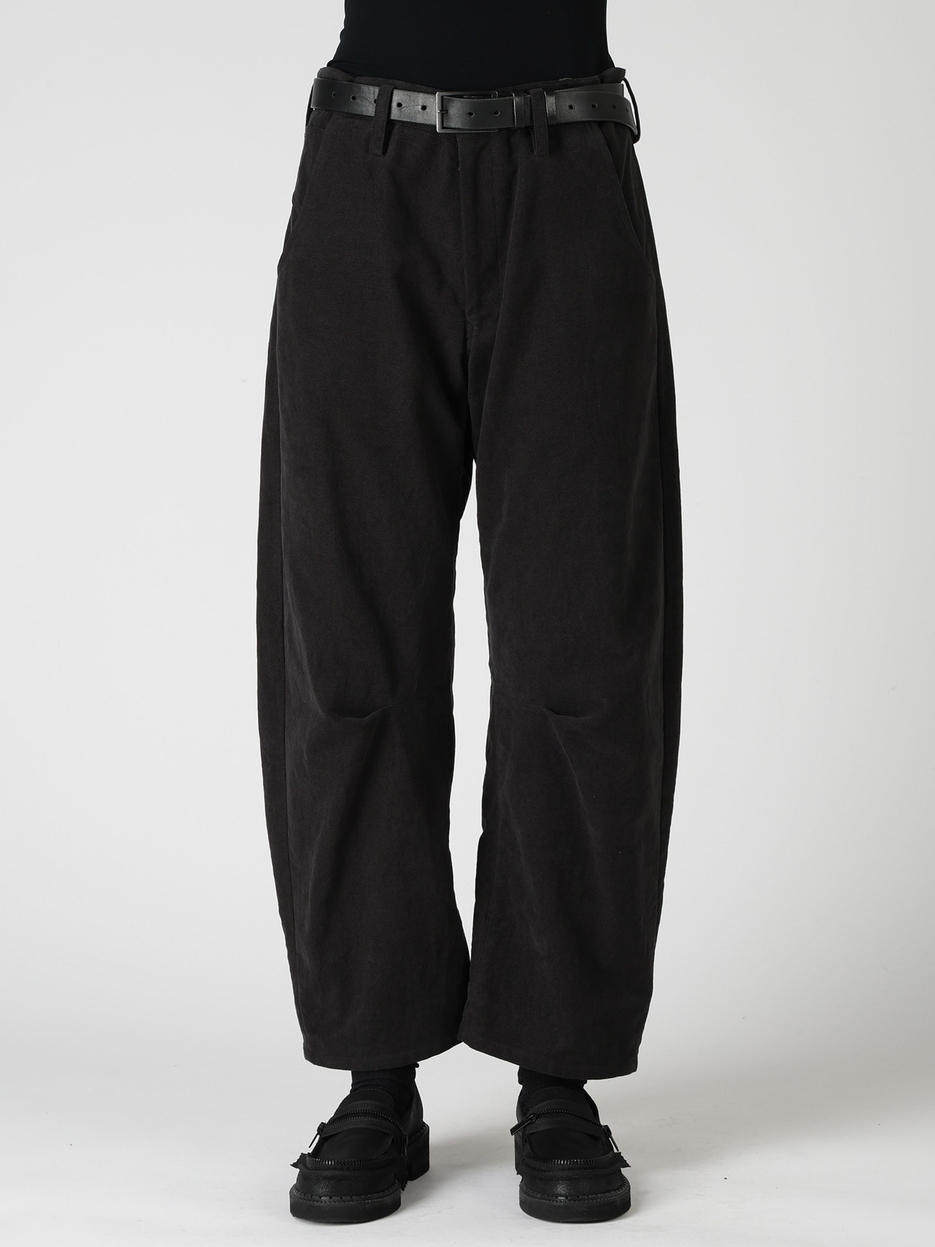 COTTON SUEDE WIDE PANTS