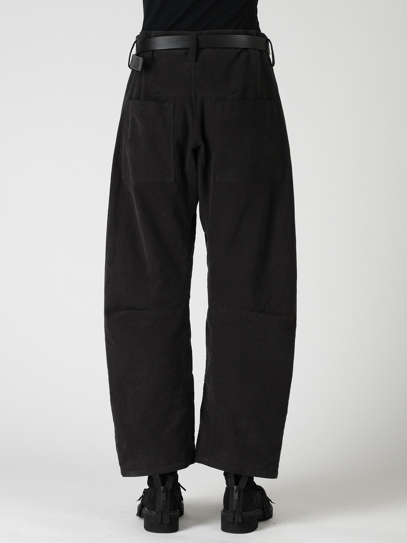 COTTON SUEDE WIDE PANTS