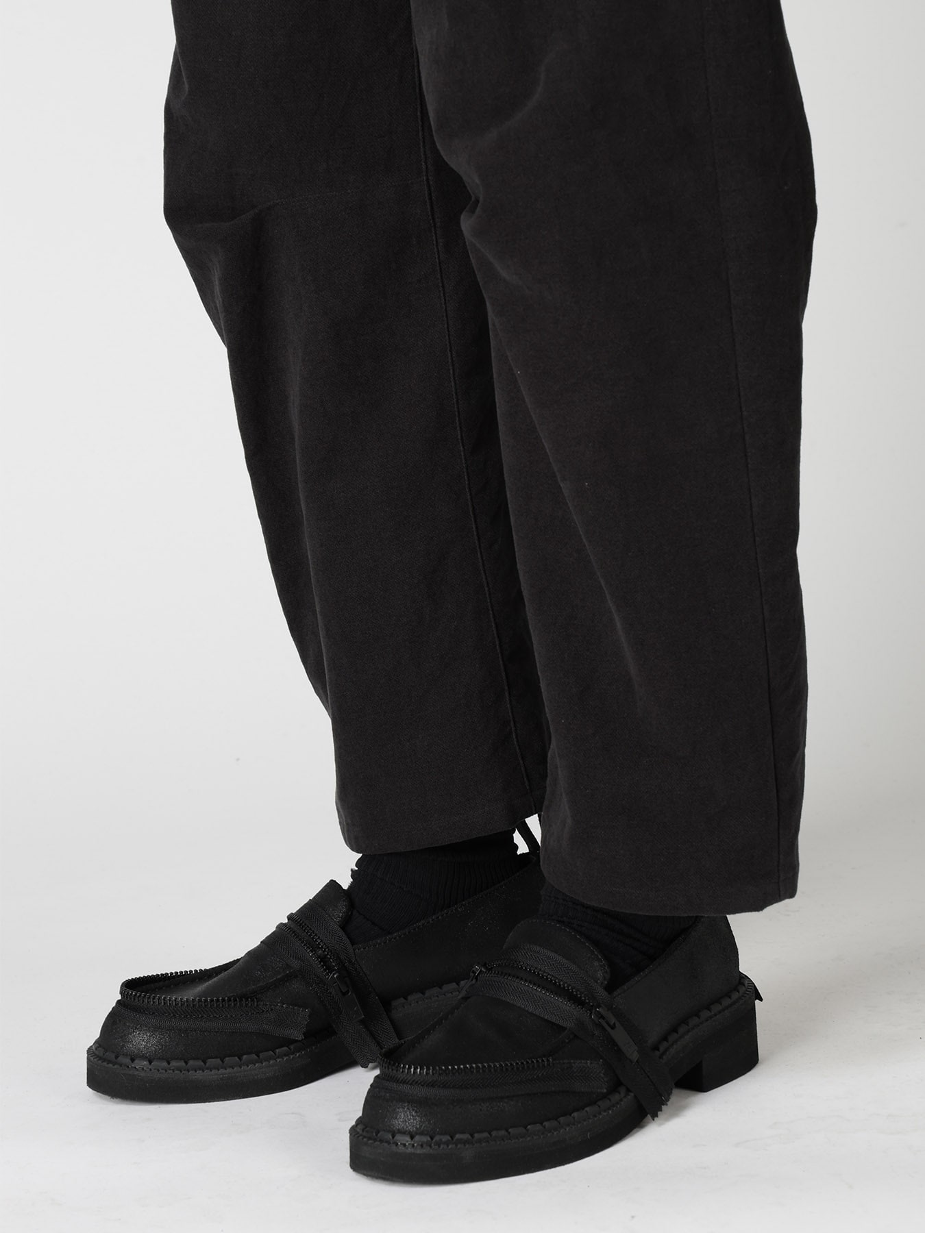 COTTON SUEDE WIDE PANTS