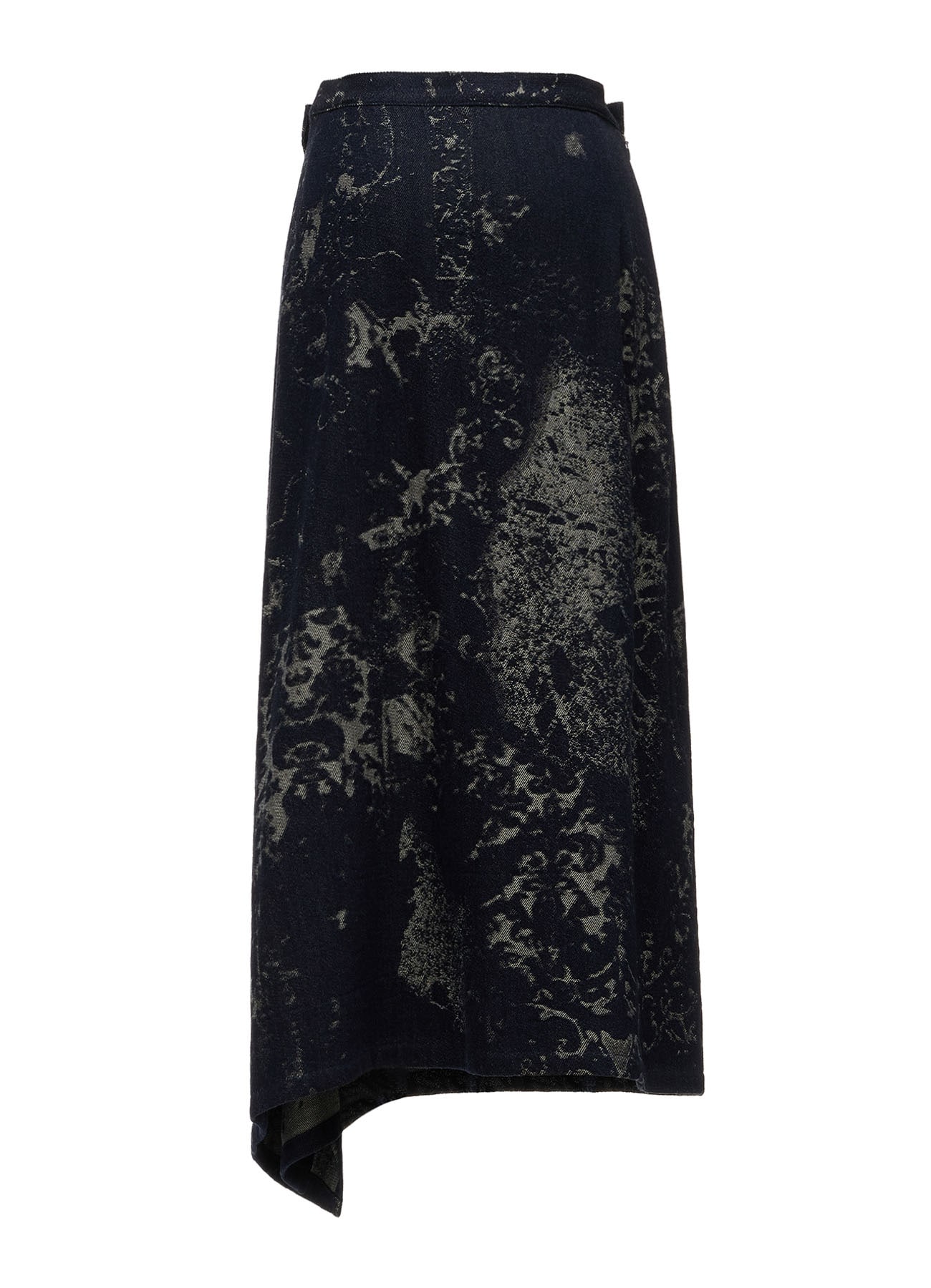 DENIM JACQUARD FRONT CUT-OUT SKIRT