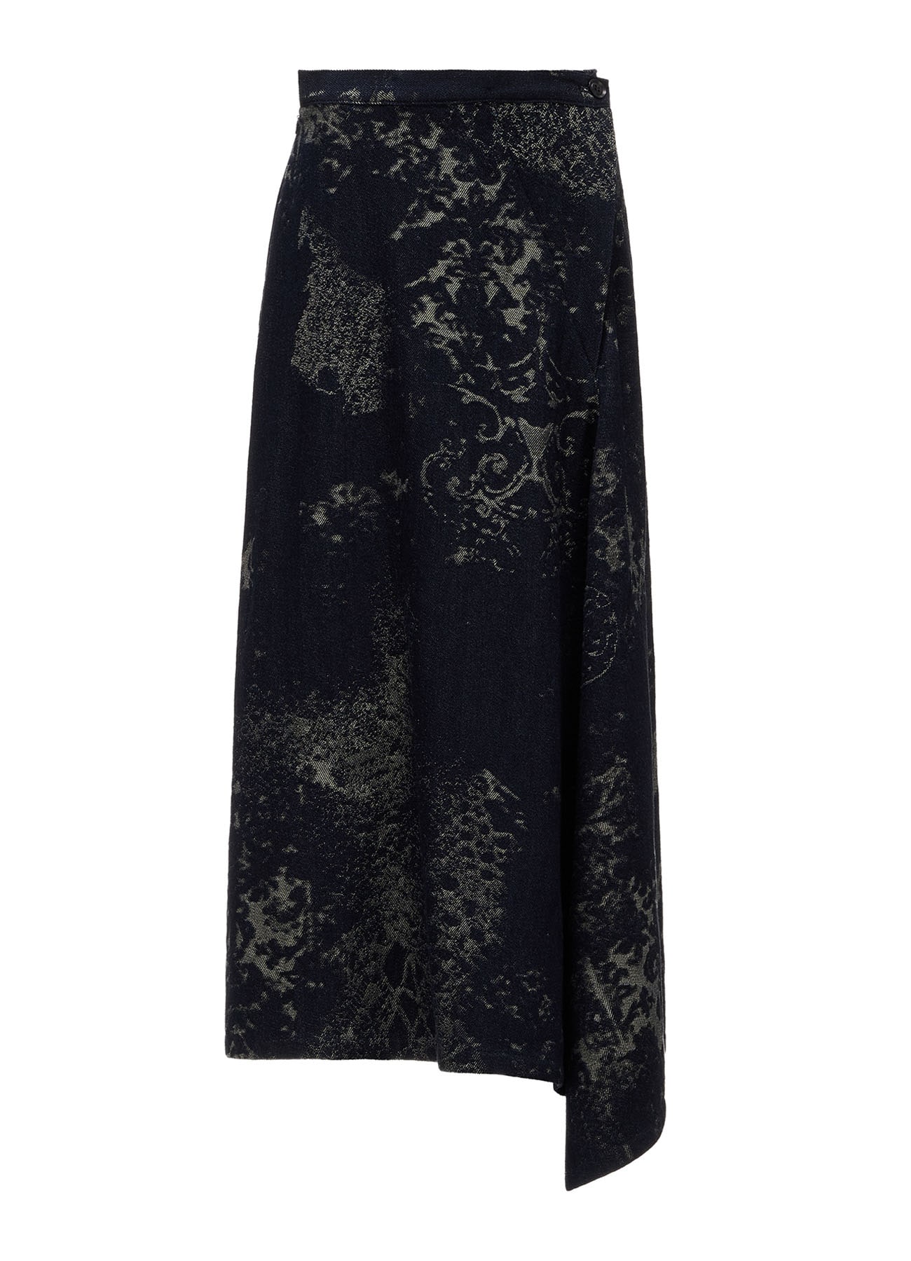 DENIM JACQUARD FRONT CUT-OUT SKIRT