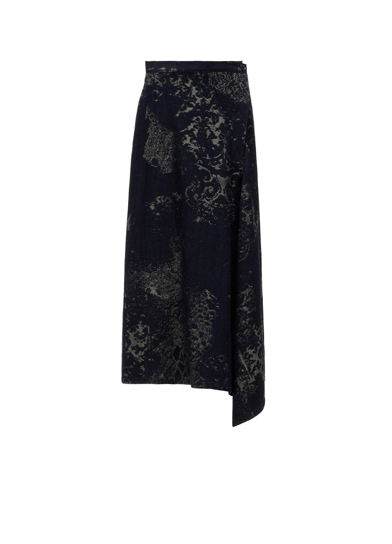 DENIM JACQUARD FRONT CUT-OUT SKIRT