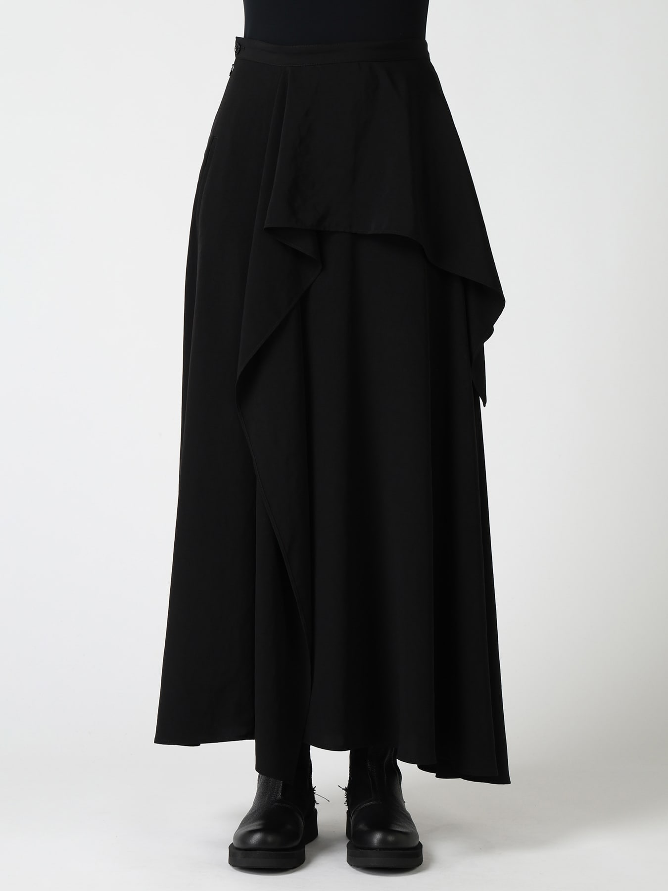 TA/PE CREPE DE CHINE ASYMMETRIC DRAPE SKIRT