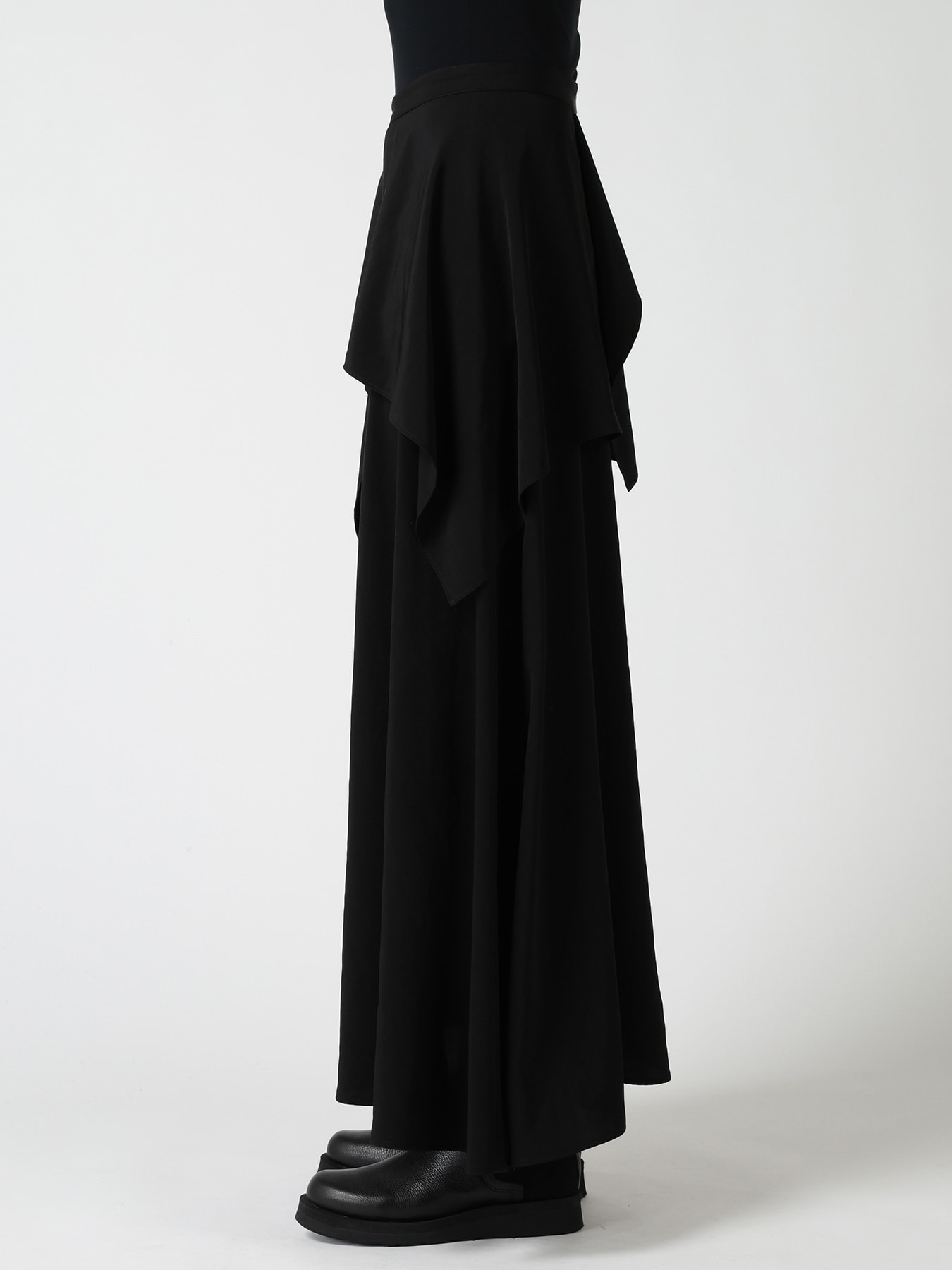 TA/PE CREPE DE CHINE ASYMMETRIC DRAPE SKIRT