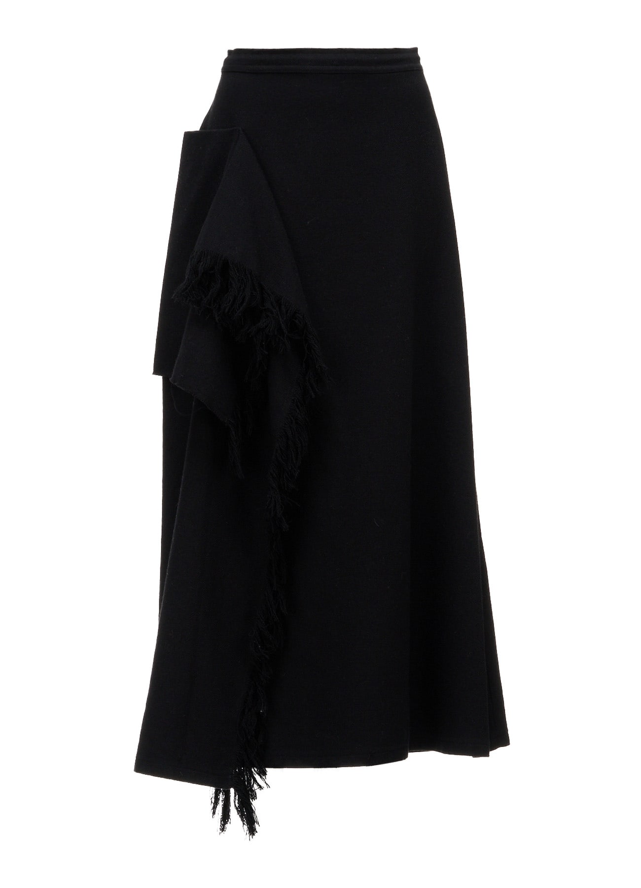 WOOL BLEND KERSEY DRAPE SKIRT