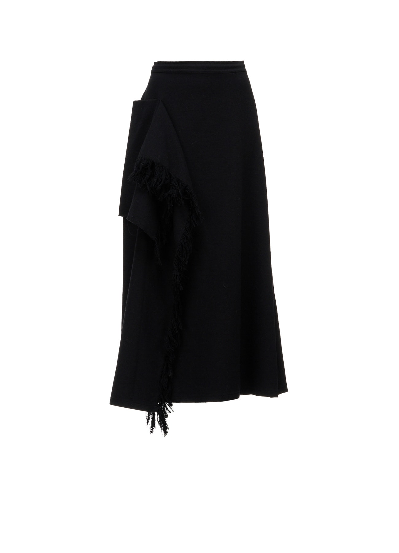 WOOL BLEND KERSEY DRAPE SKIRT