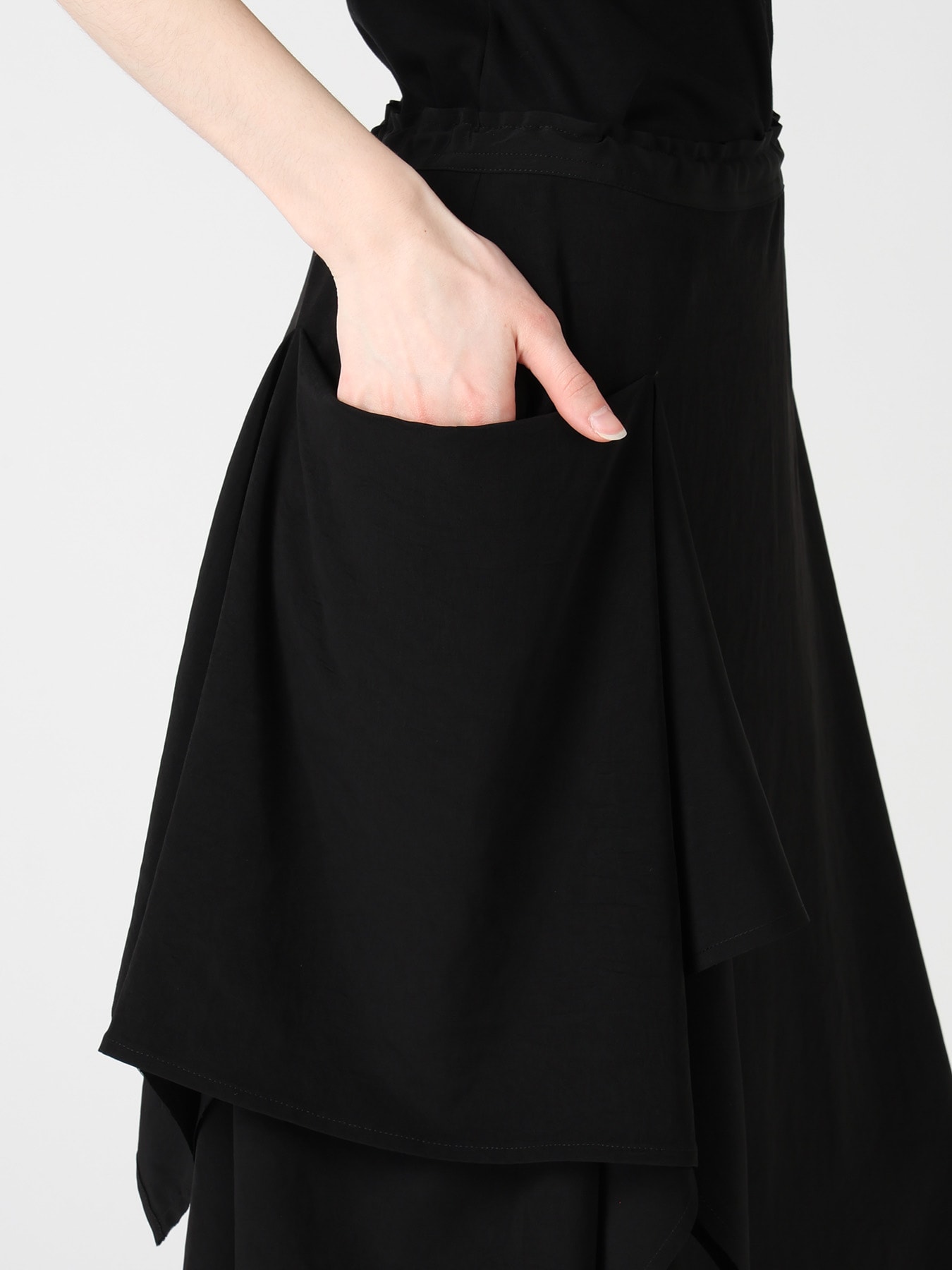 TA/PE CREPE DE CHINE RIGHT DRAPE SKIRT