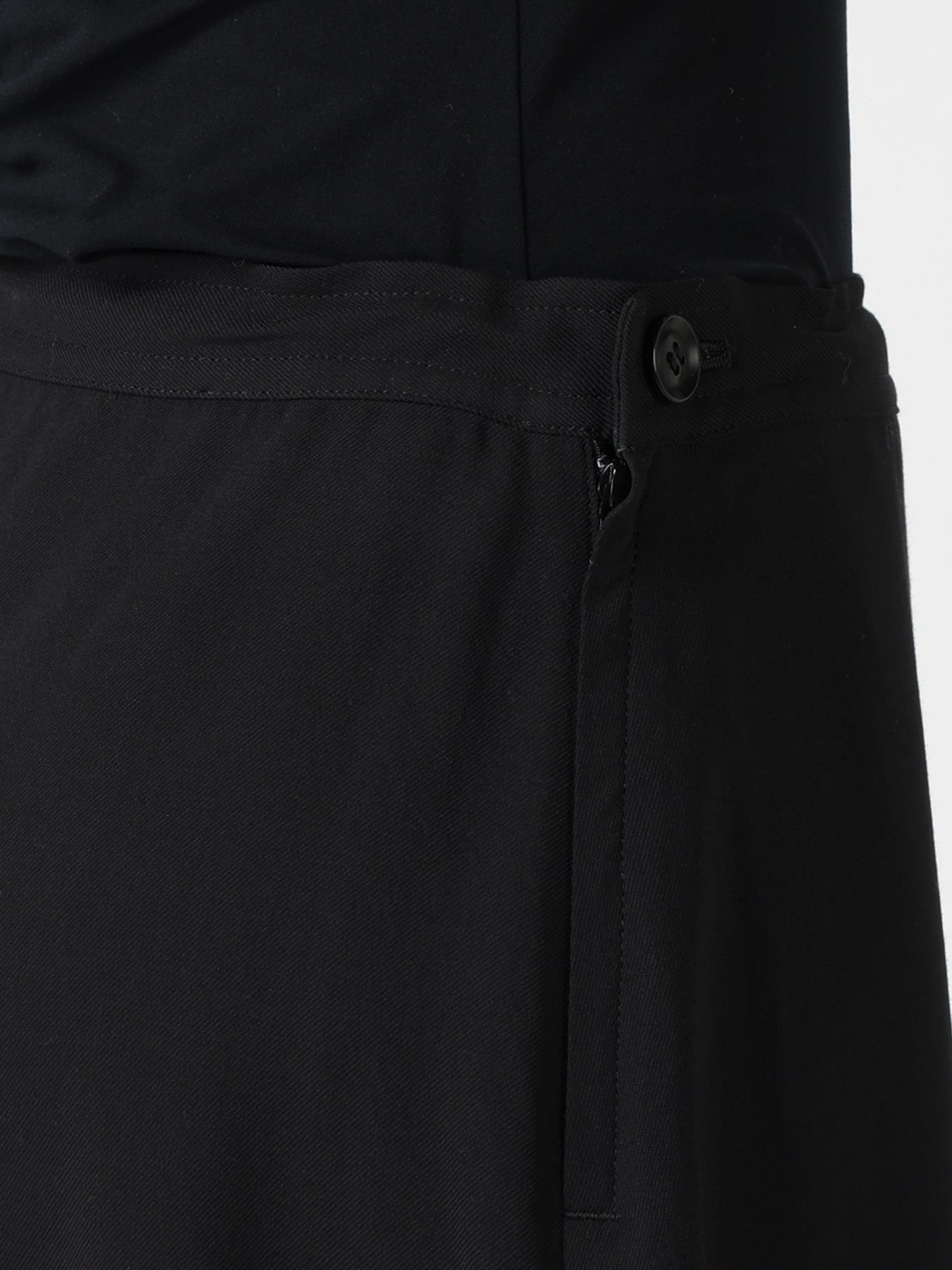 WOOL SERGE LEFT DRAPE SKIRT