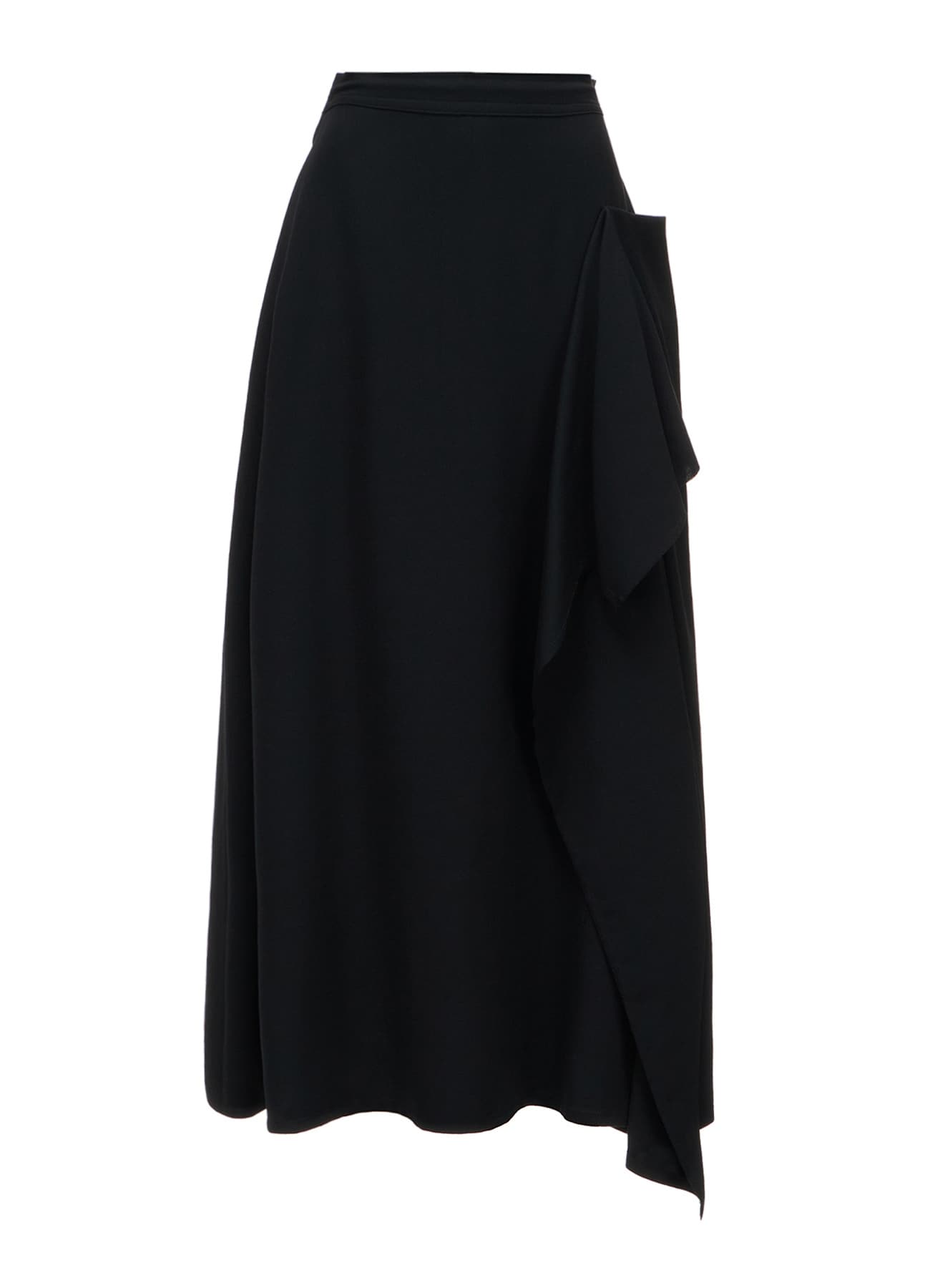 WOOL SERGE LEFT DRAPE SKIRT