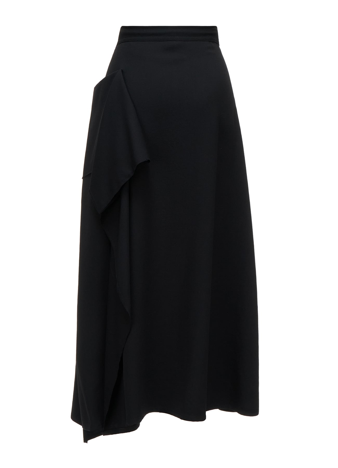 WOOL SERGE LEFT DRAPE SKIRT