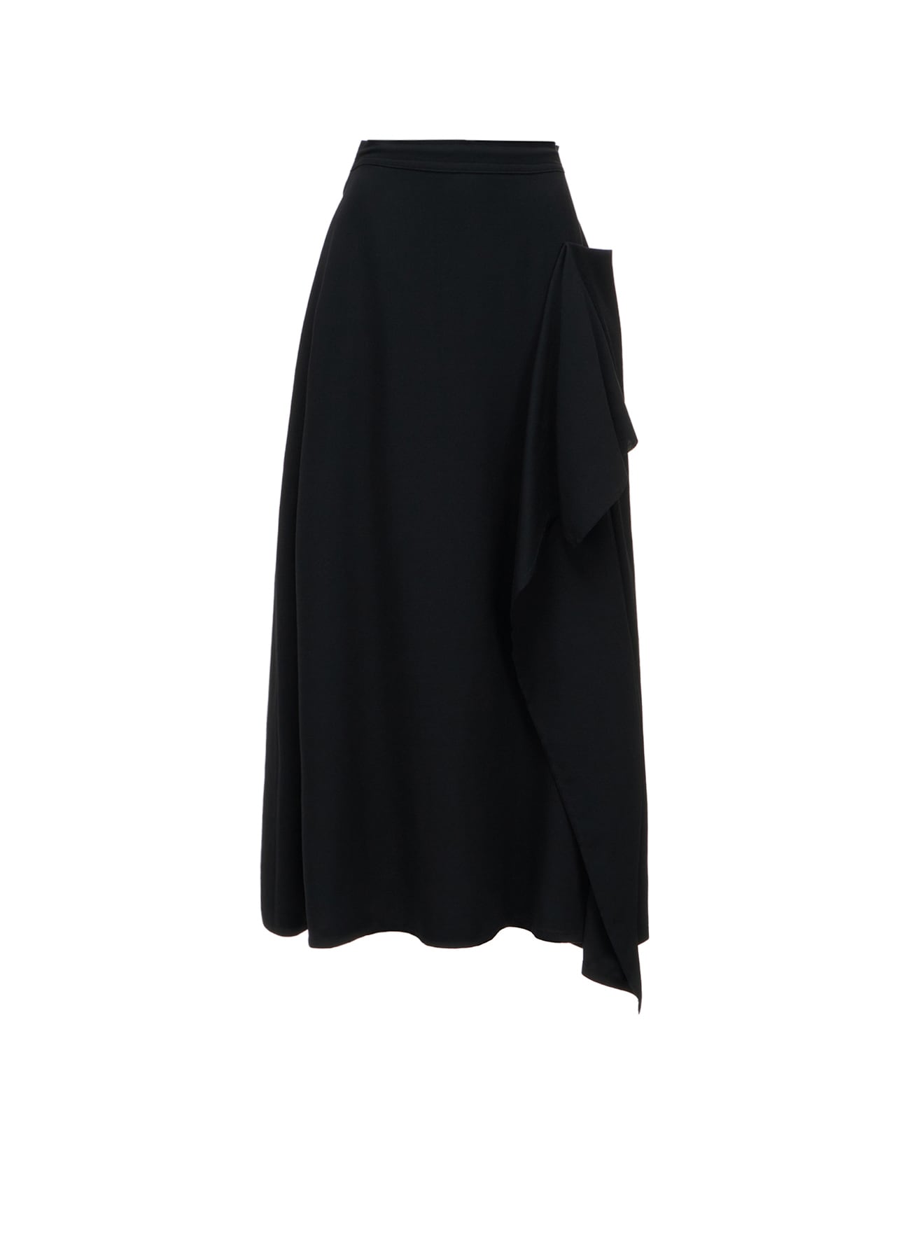 WOOL SERGE LEFT DRAPE SKIRT