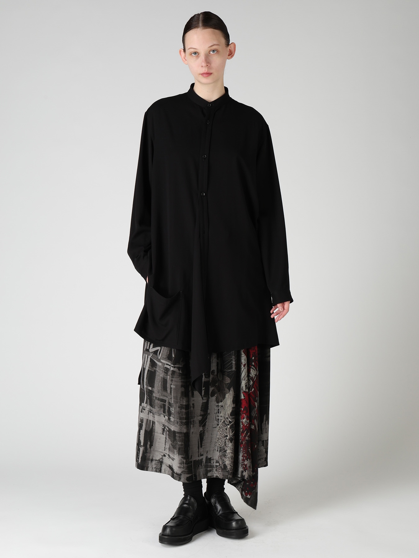 CUPRO DISTORTED FLOWER DETACHED PANEL SKIRT