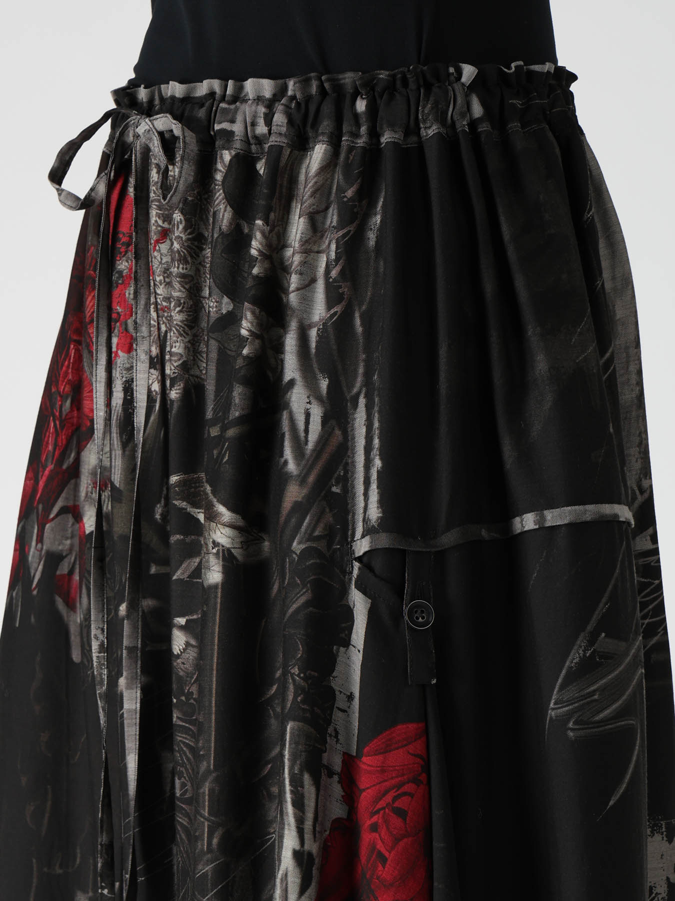 CUPRO DISTORTED FLOWER DETACHED PANEL SKIRT