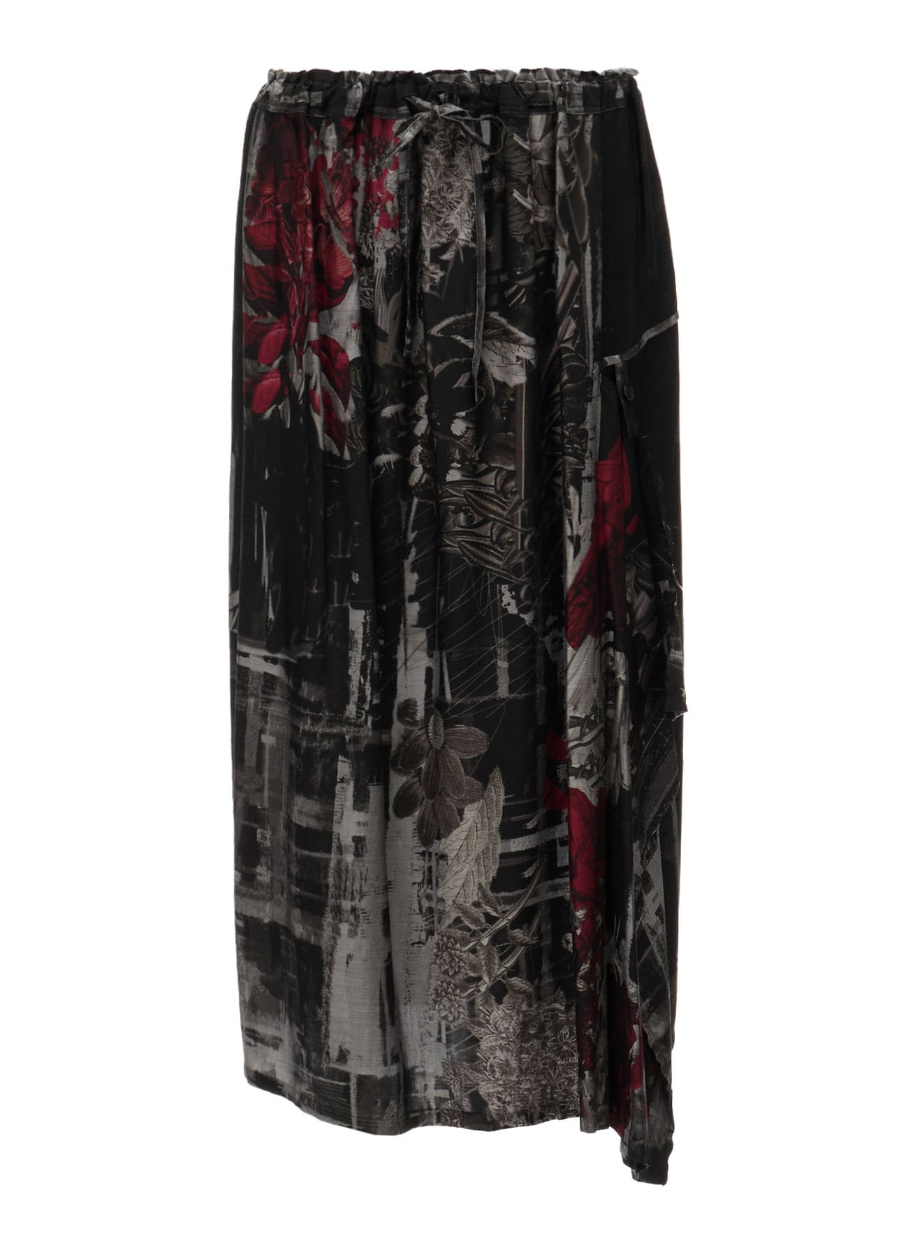 CUPRO DISTORTED FLOWER DETACHED PANEL SKIRT