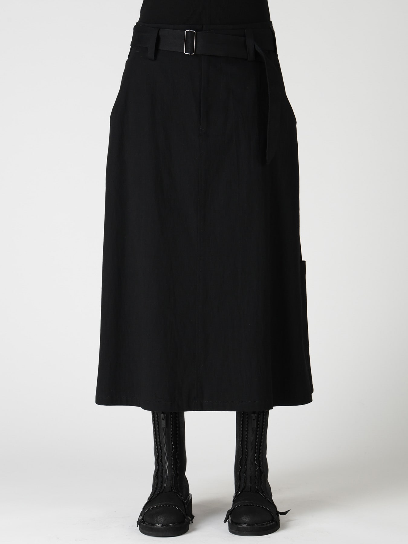 8OZ DENIM WASH BELTED SKIRT