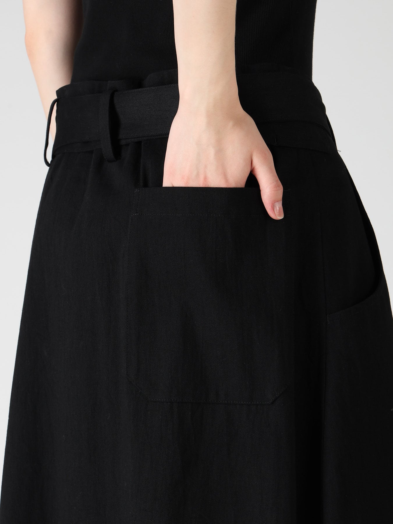 8OZ DENIM WASH BELTED SKIRT