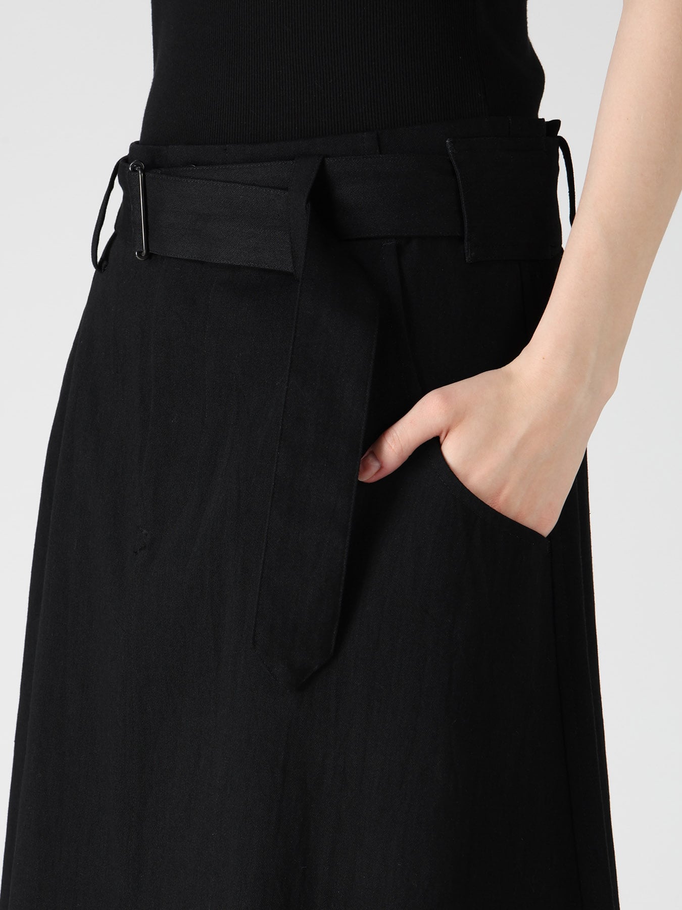 8OZ DENIM WASH BELTED SKIRT