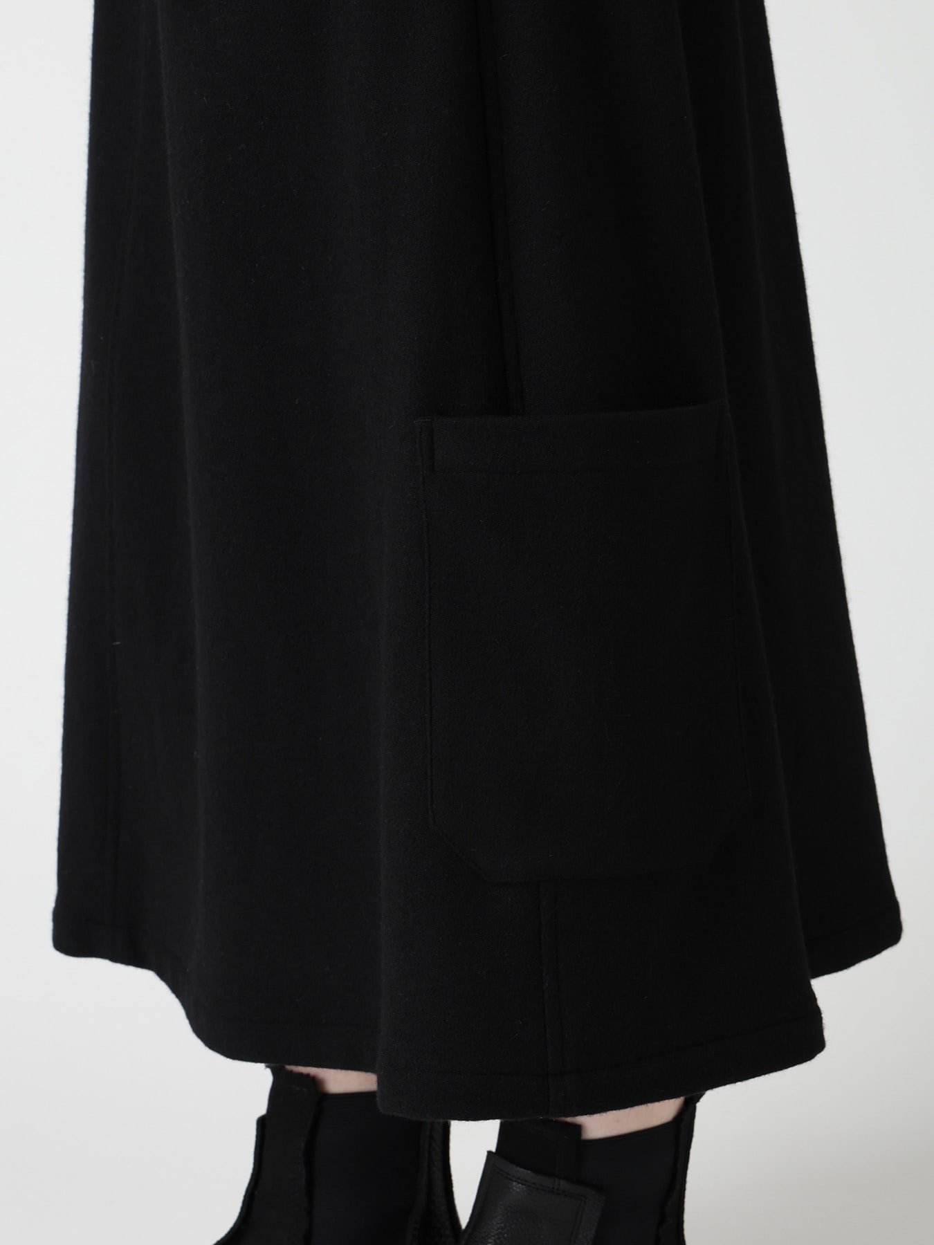 TWILL FLANNEL BELTED SKIRT