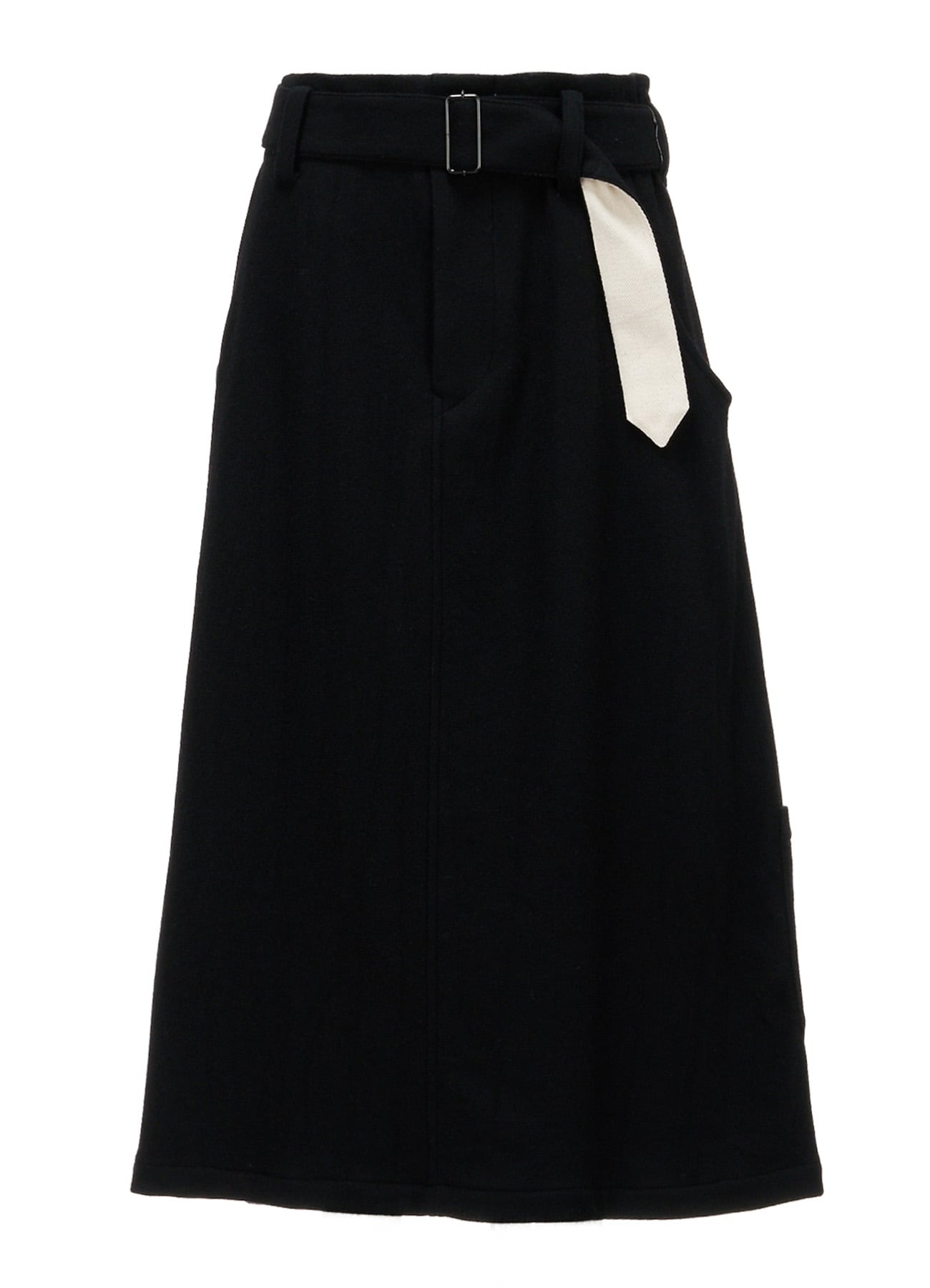 TWILL FLANNEL BELTED SKIRT