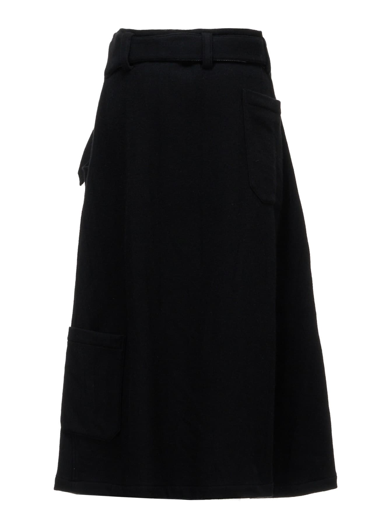 TWILL FLANNEL BELTED SKIRT
