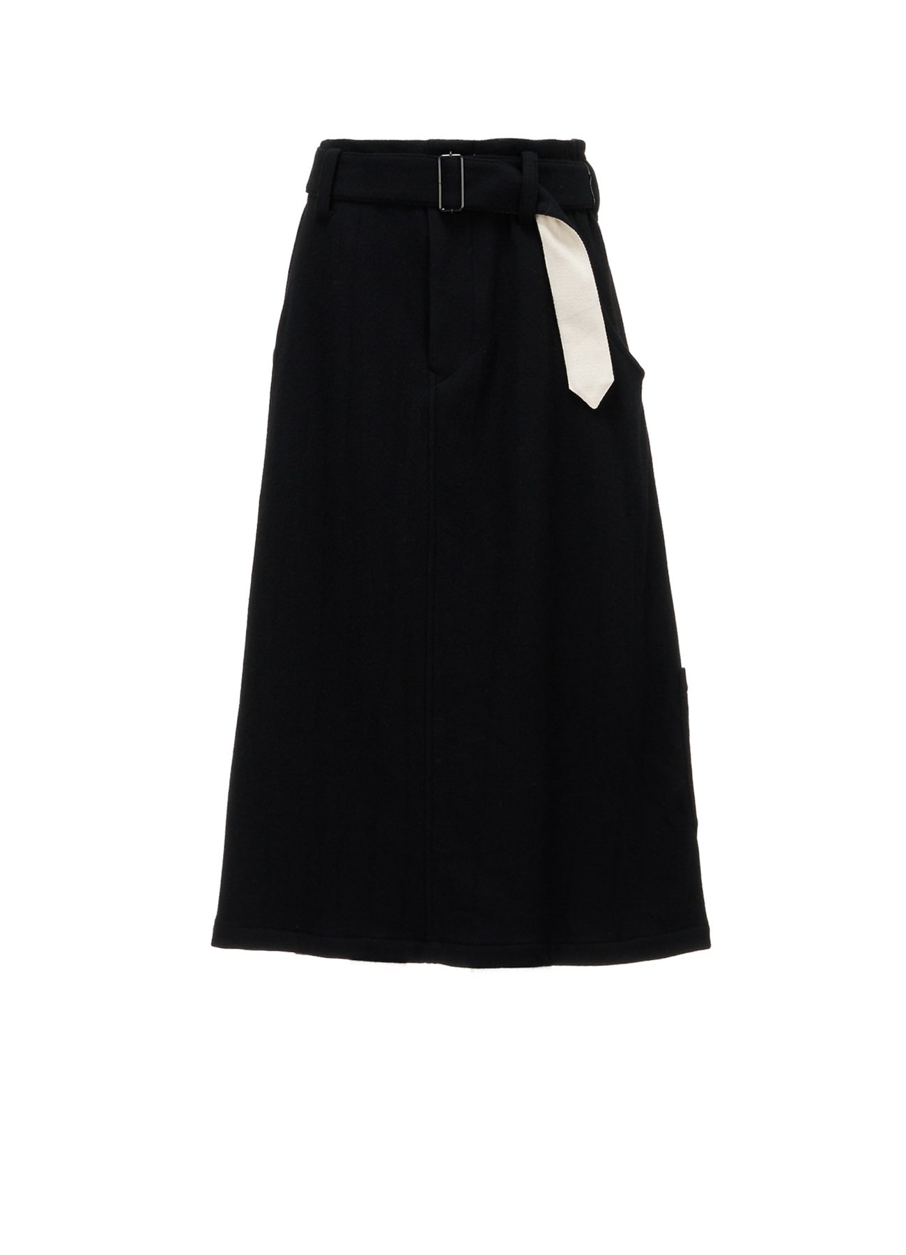 TWILL FLANNEL BELTED SKIRT