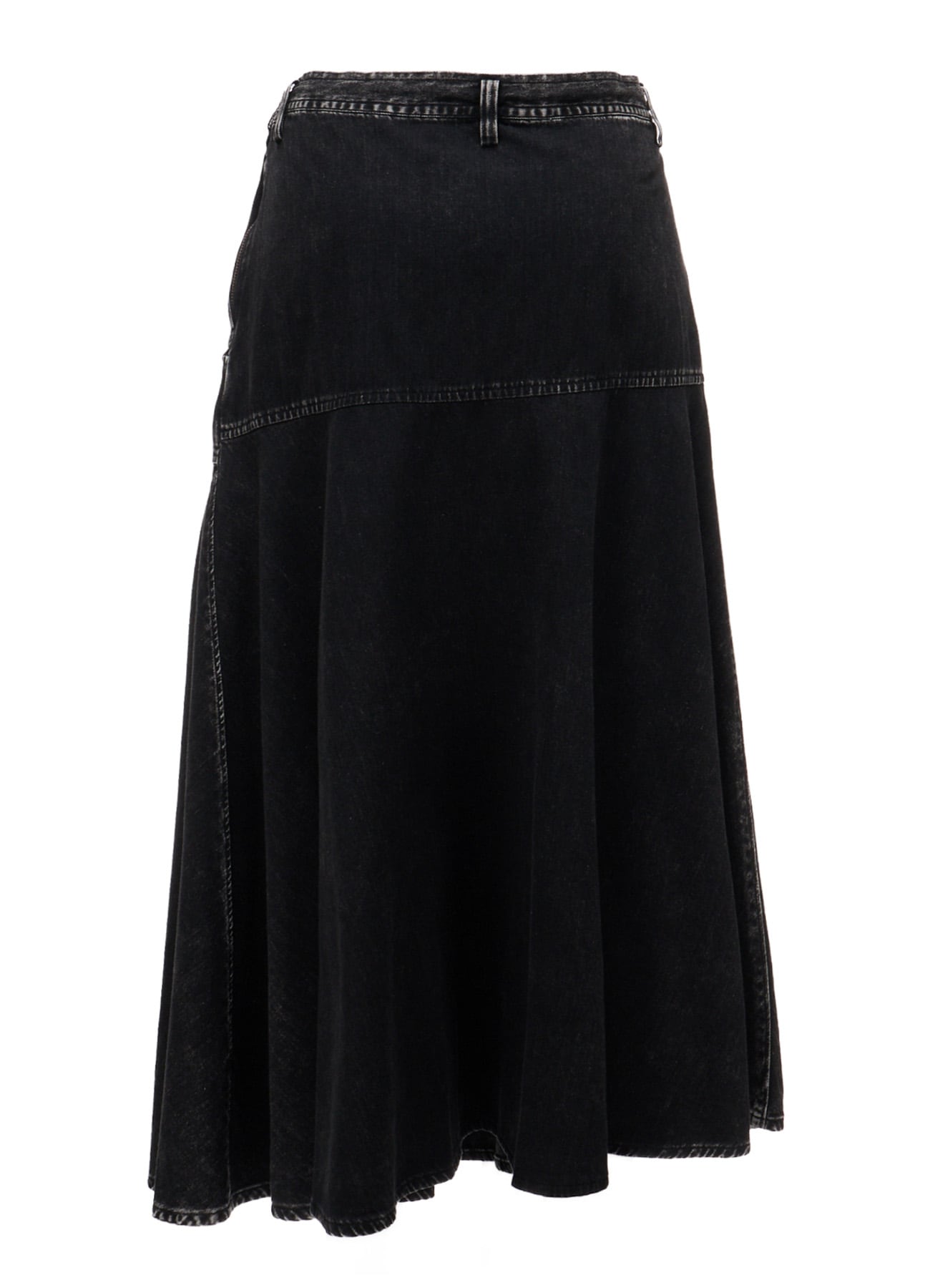 6OZ DENIM CHEMICAL WASH PANEL SEMICIRCLE SKIRT